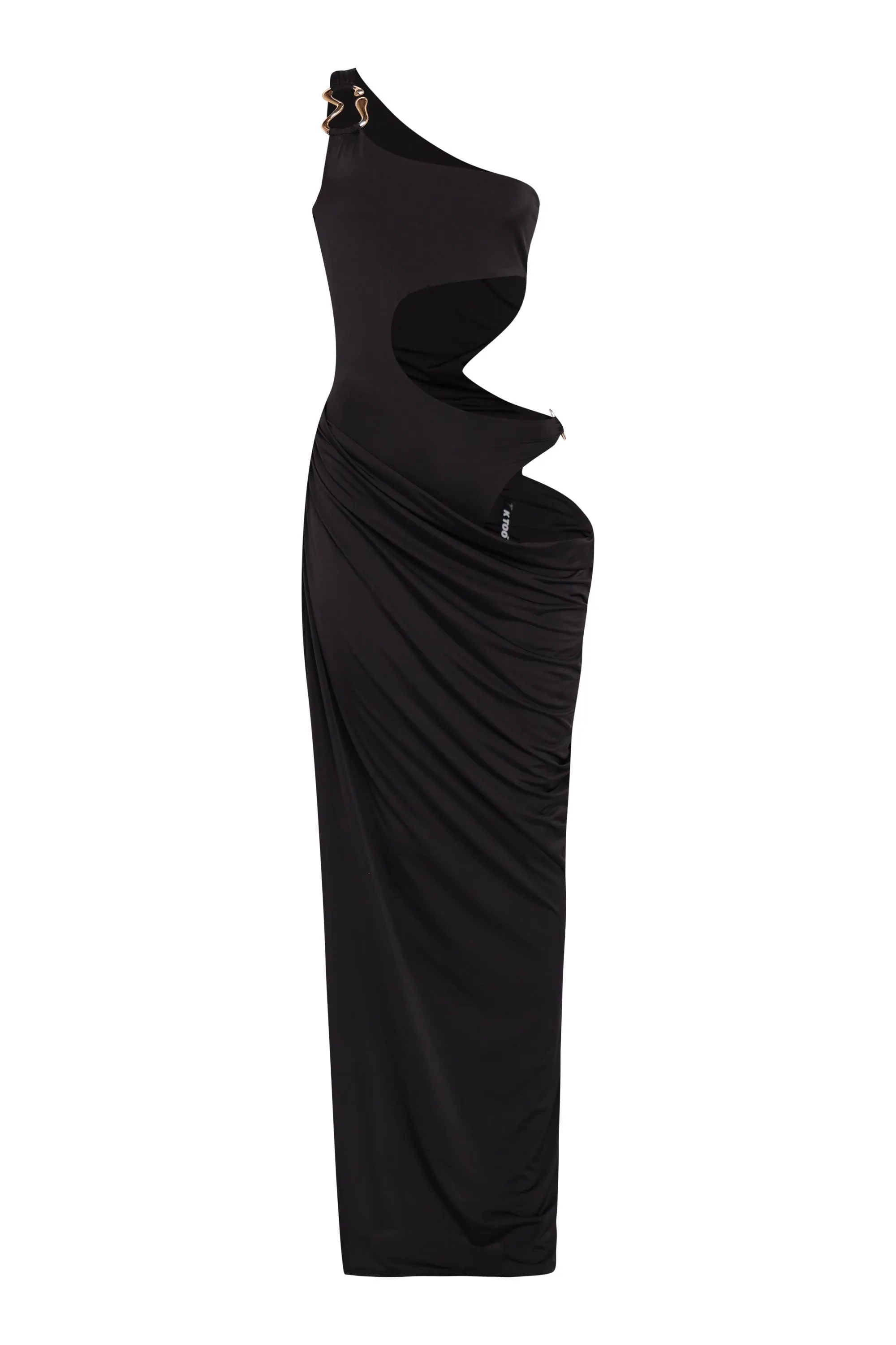 Asymmetric Cut-Out Maxi Dress with Draped Detail. sold by Bogomore product image thumbnail 2