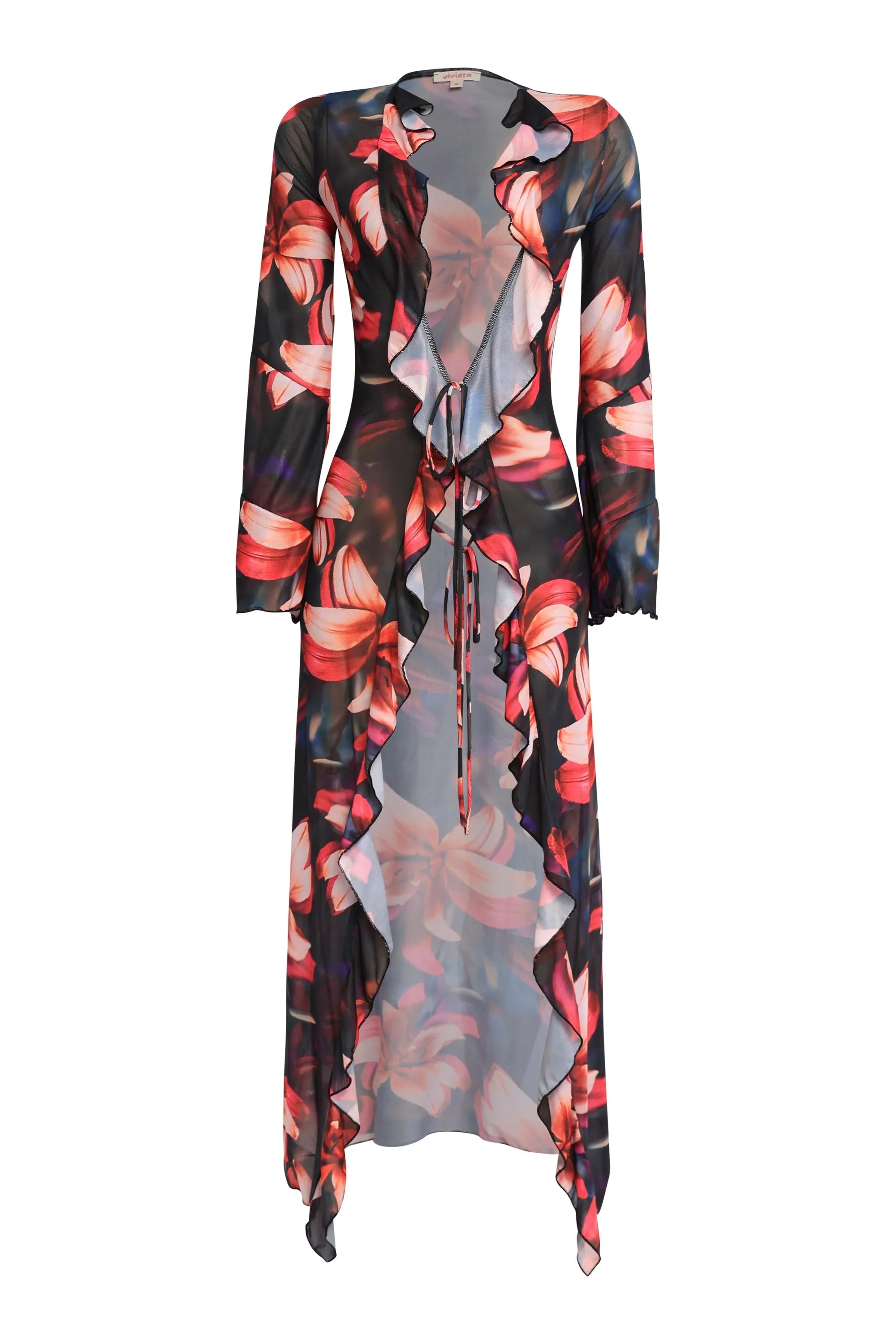 Soft Focus Cascading Ruffle Tie Top. sold by Bogomore product image thumbnail 3