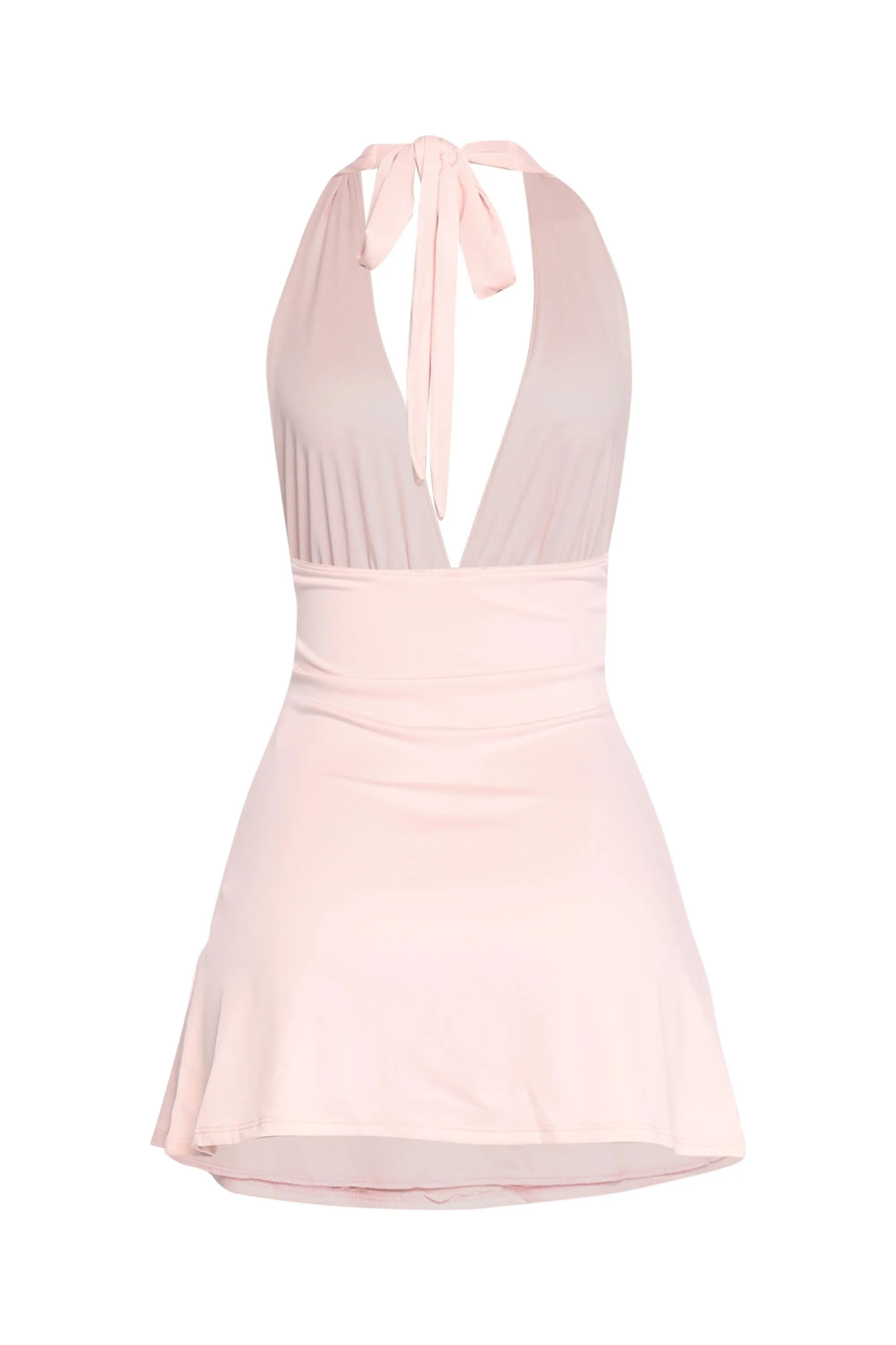 Dive Into Me Halter Mini Dress with Tie Back and Plunge... sold by Bogomore product image thumbnail 5