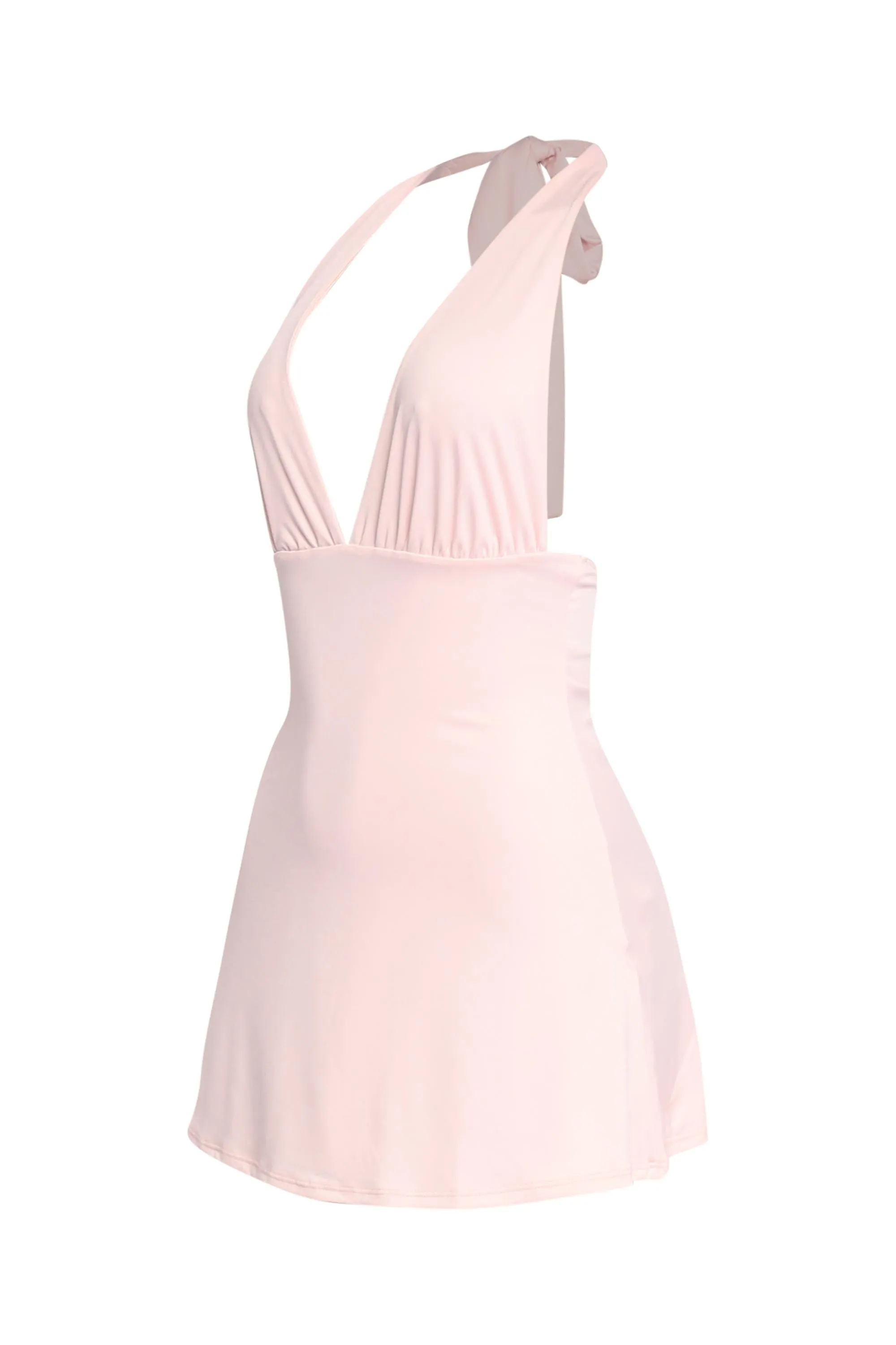 Dive Into Me Halter Mini Dress with Tie Back and Plunge... sold by Bogomore product image thumbnail 4