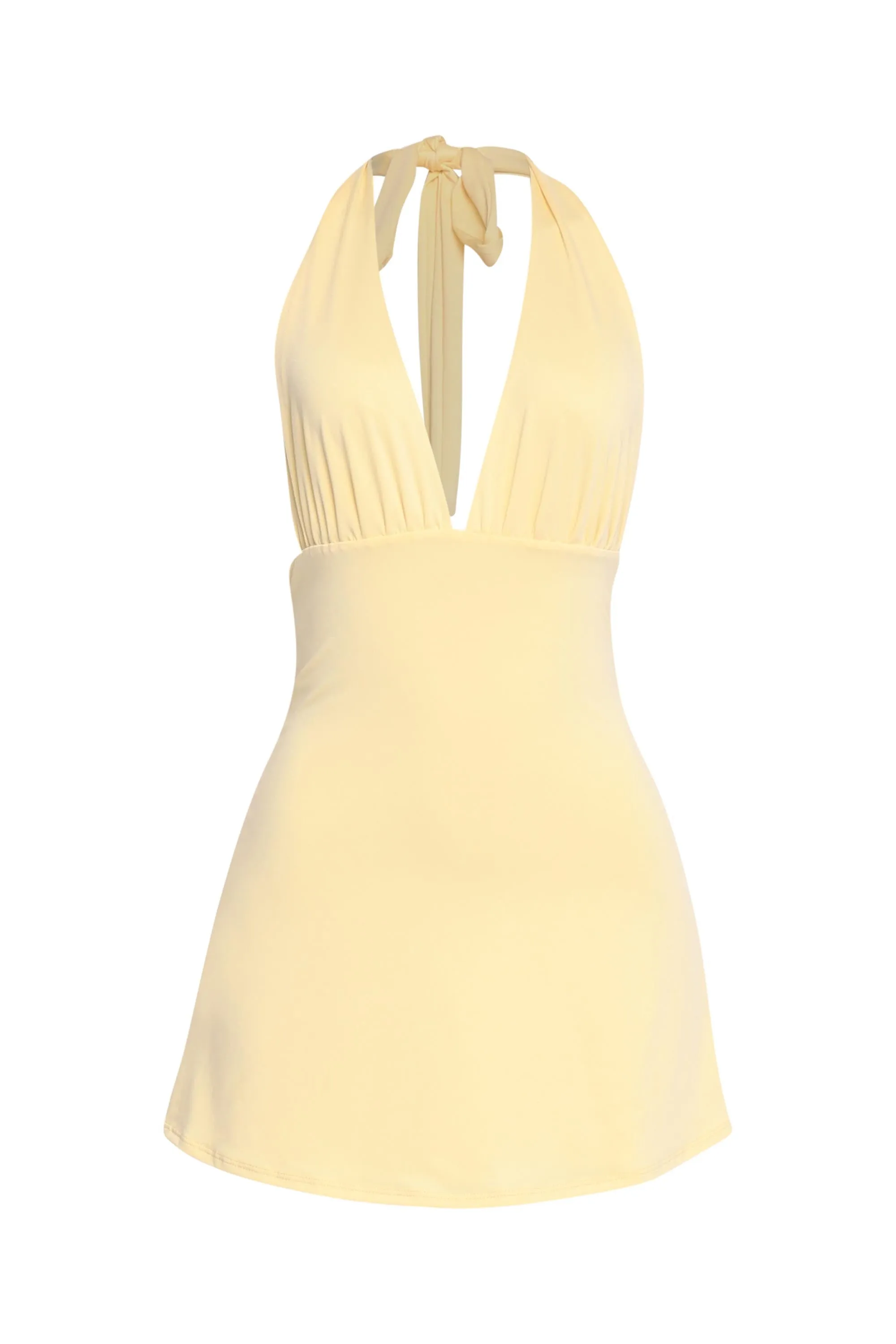 Dive Into Me Halter Mini Dress with Tie Back and Plunge.. sold by Bogomore product image thumbnail 3