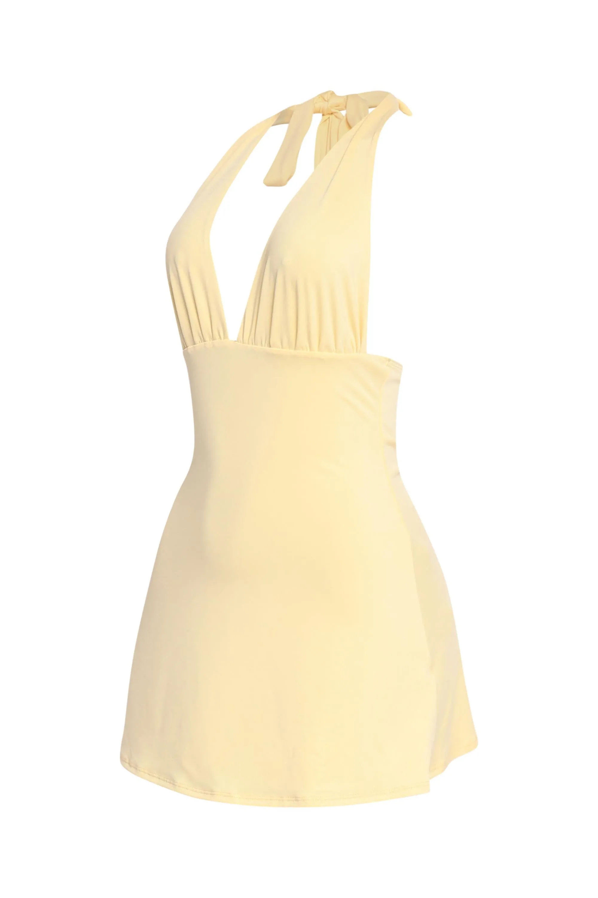 Dive Into Me Halter Mini Dress with Tie Back and Plunge.. sold by Bogomore product image thumbnail 4
