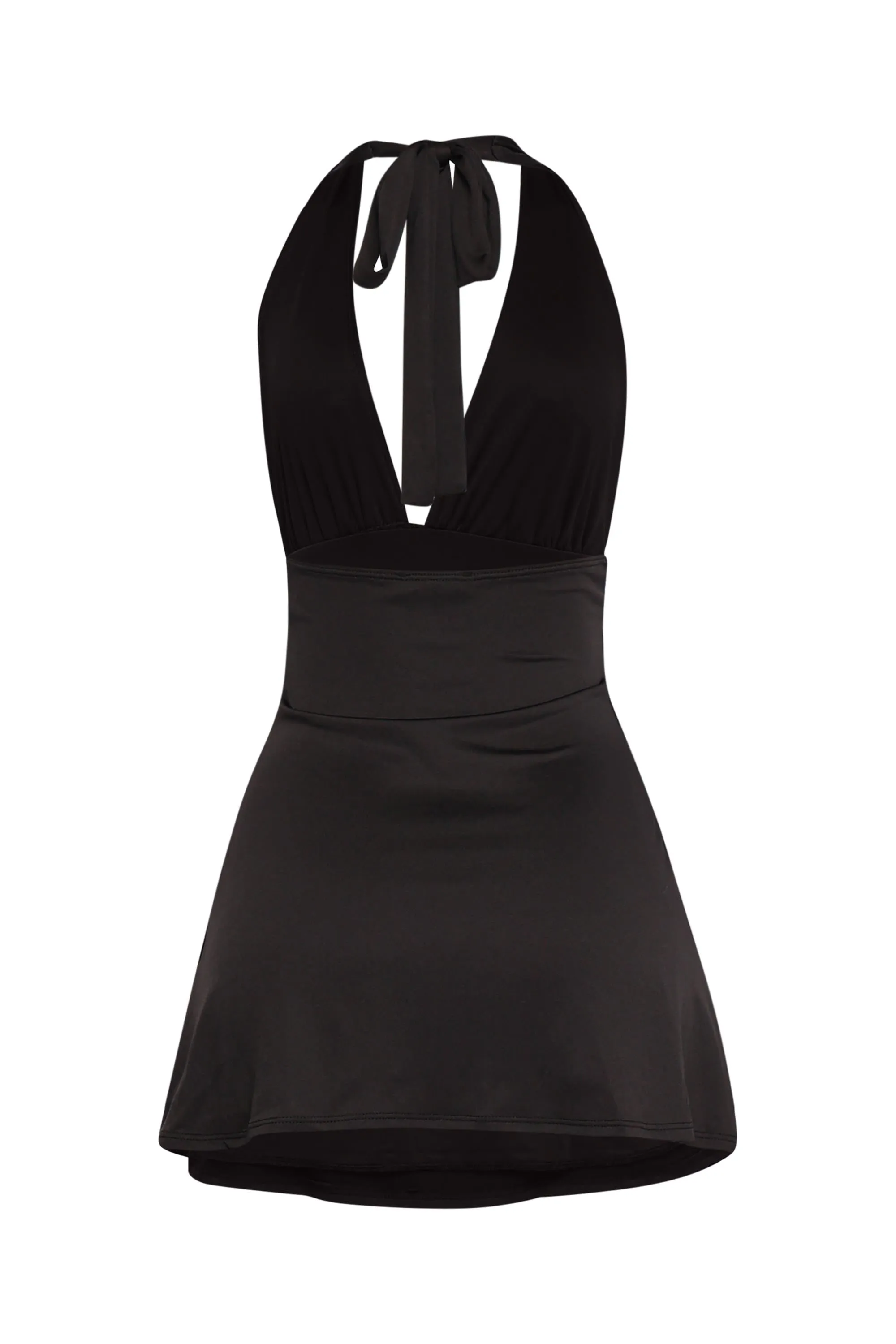 Dive Into Me Halter Mini Dress with Tie Back and Plunge. sold by Bogomore product image thumbnail 4