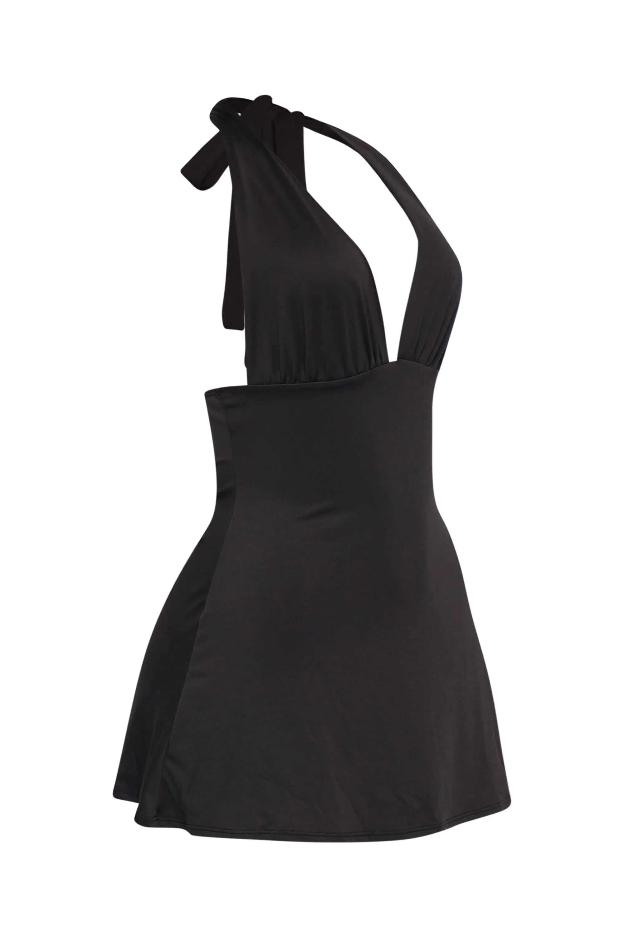 Dive Into Me Halter Mini Dress with Tie Back and Plunge. sold by Bogomore product image thumbnail 3