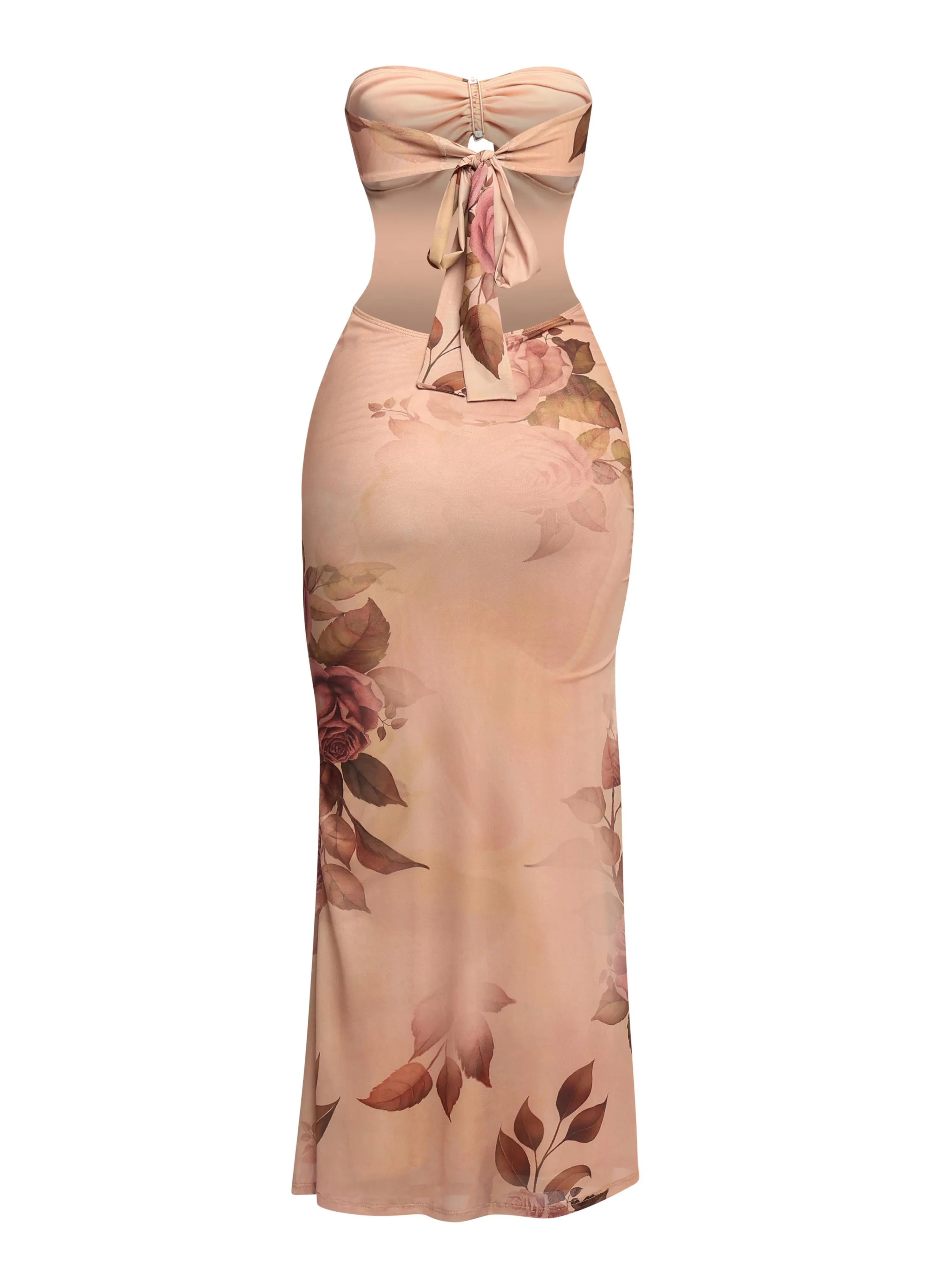 Midnight Bloom Strapless Cutout Midi Dress. sold by Bogomore product image thumbnail 5