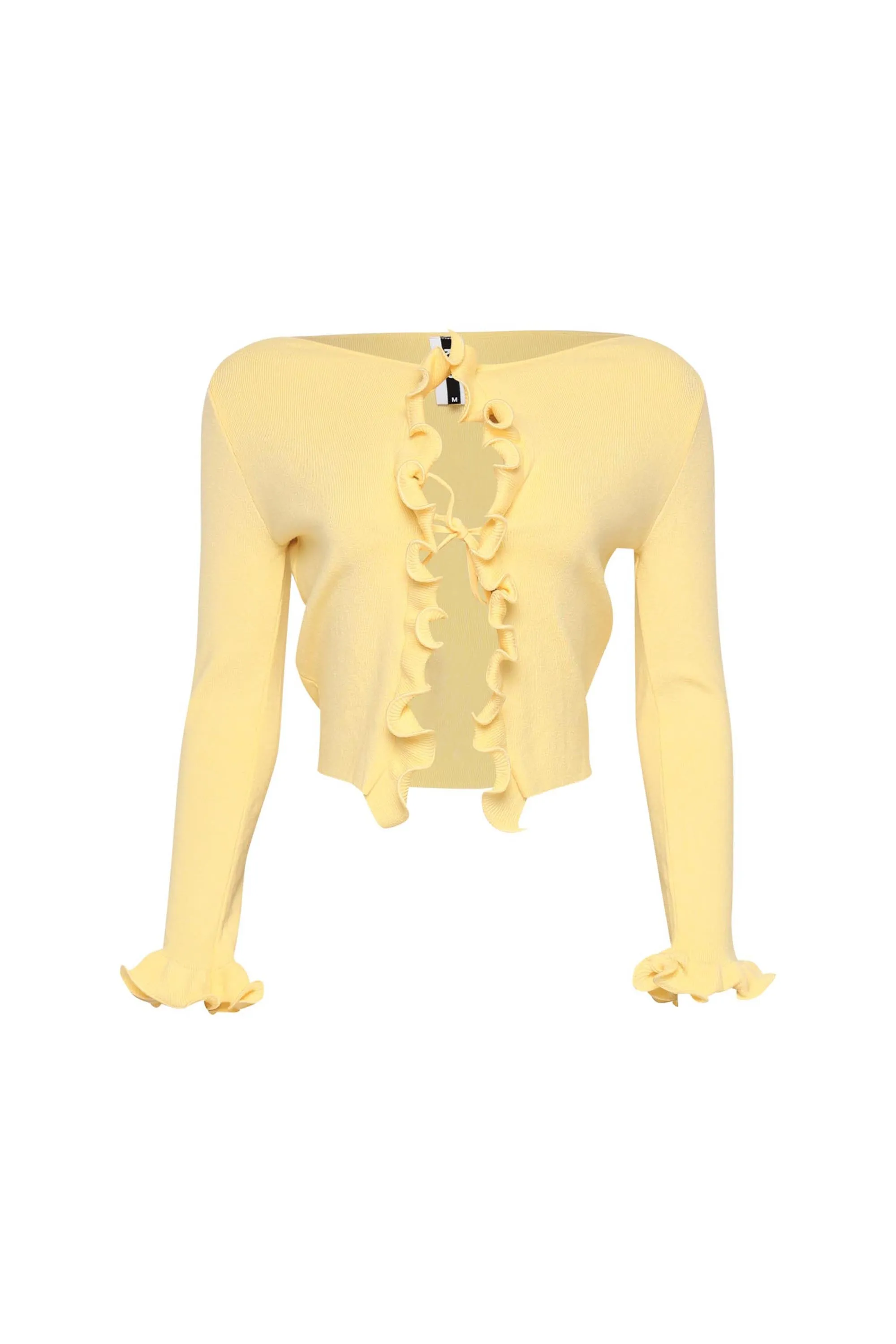 Lemon Drop Frill Tie Cardigan sold by Bogomore product image thumbnail 5