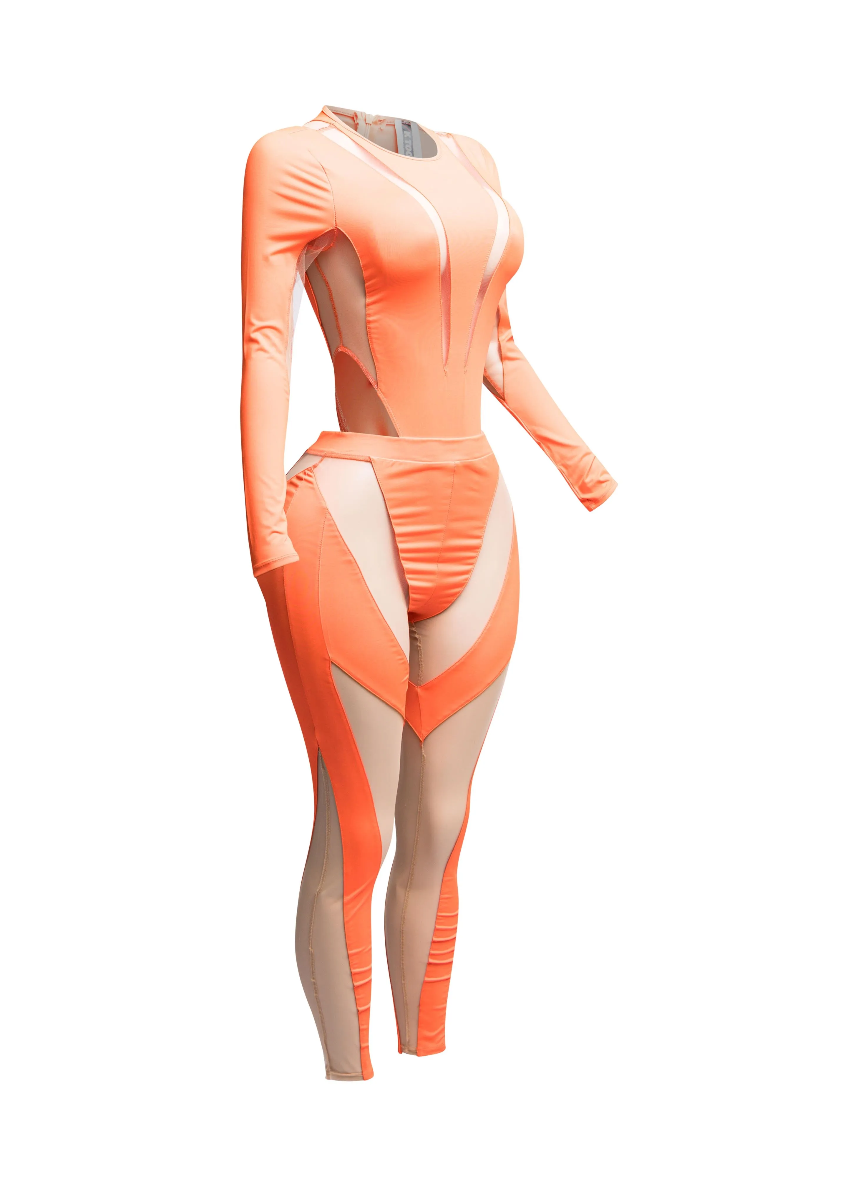 Mesh contrast bodysuit and leggings set sold by Bogomore product image thumbnail 3