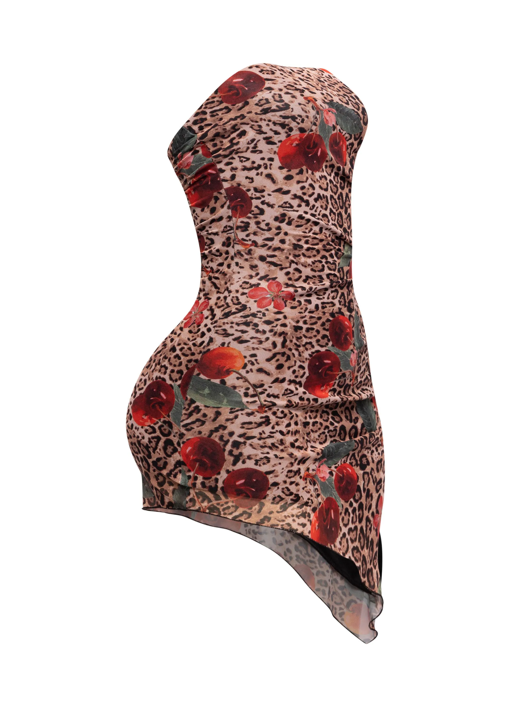 Printed mesh asymmetrical hem tube dress sold by Bogomore product image thumbnail 2