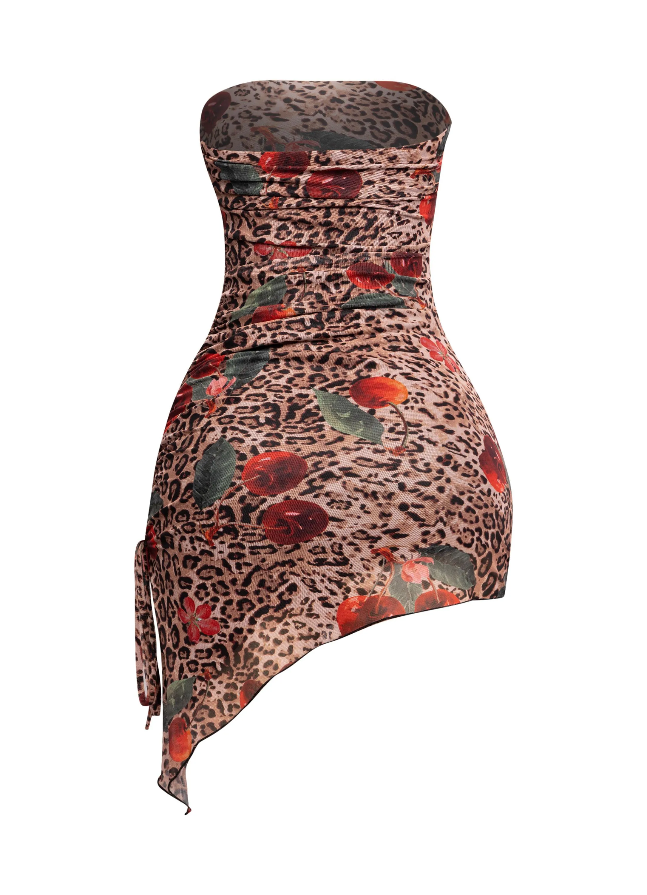 Printed mesh asymmetrical hem tube dress sold by Bogomore product image thumbnail 3