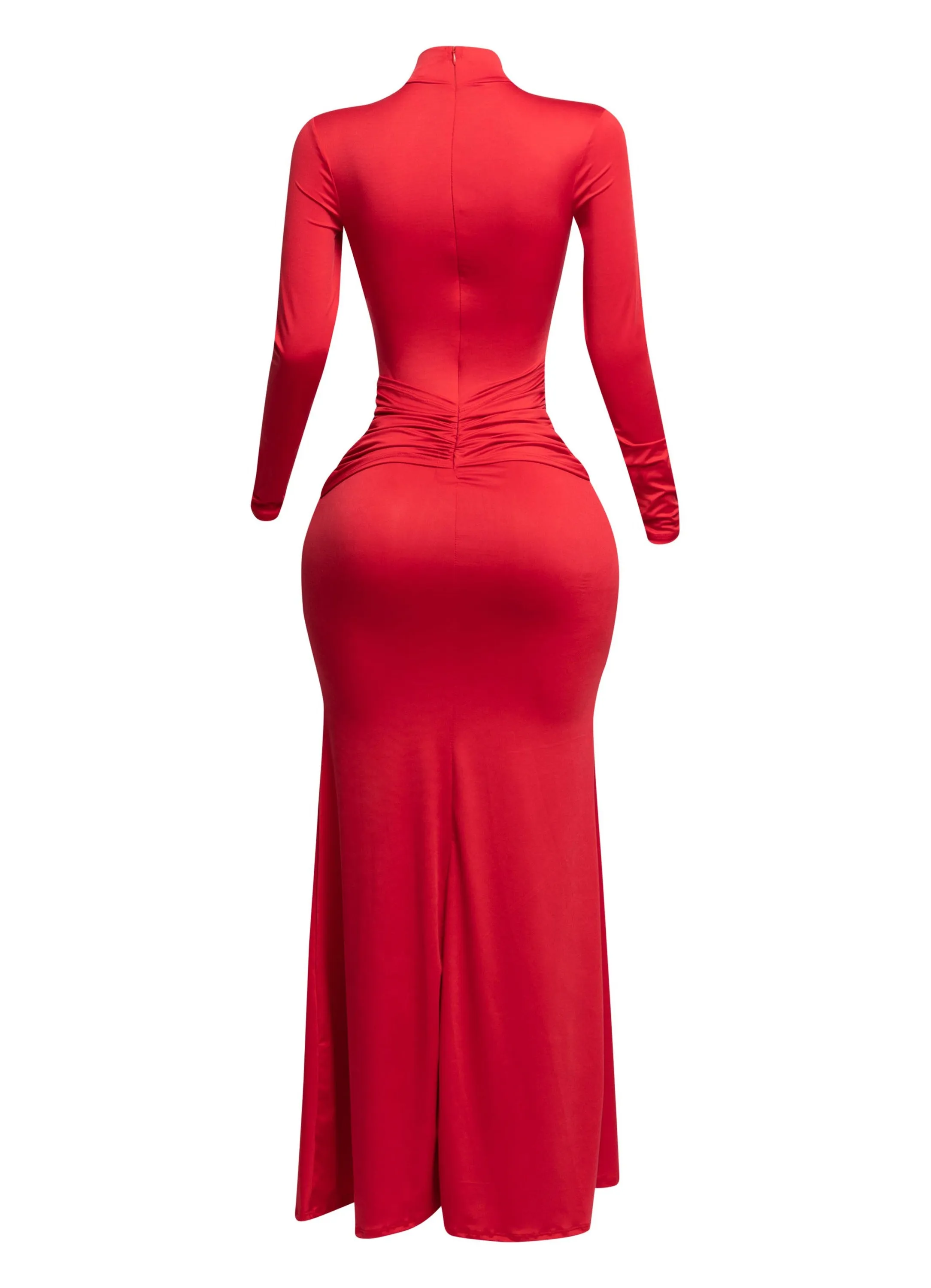 Trimmed ruffle down long sleeve maxi dress sold by Bogomore product image thumbnail 3