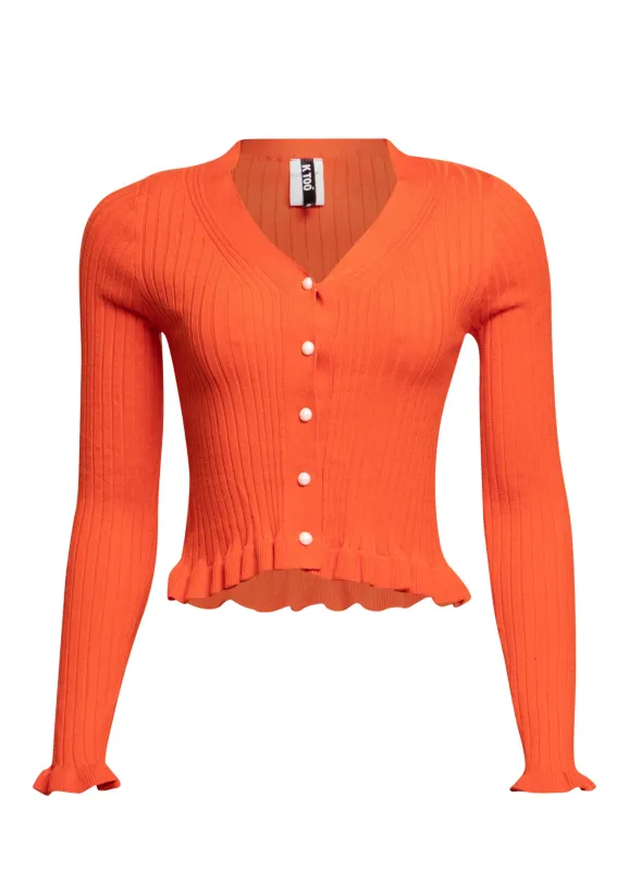 Ribbed Button-Up Cardigan sold by Bogomore