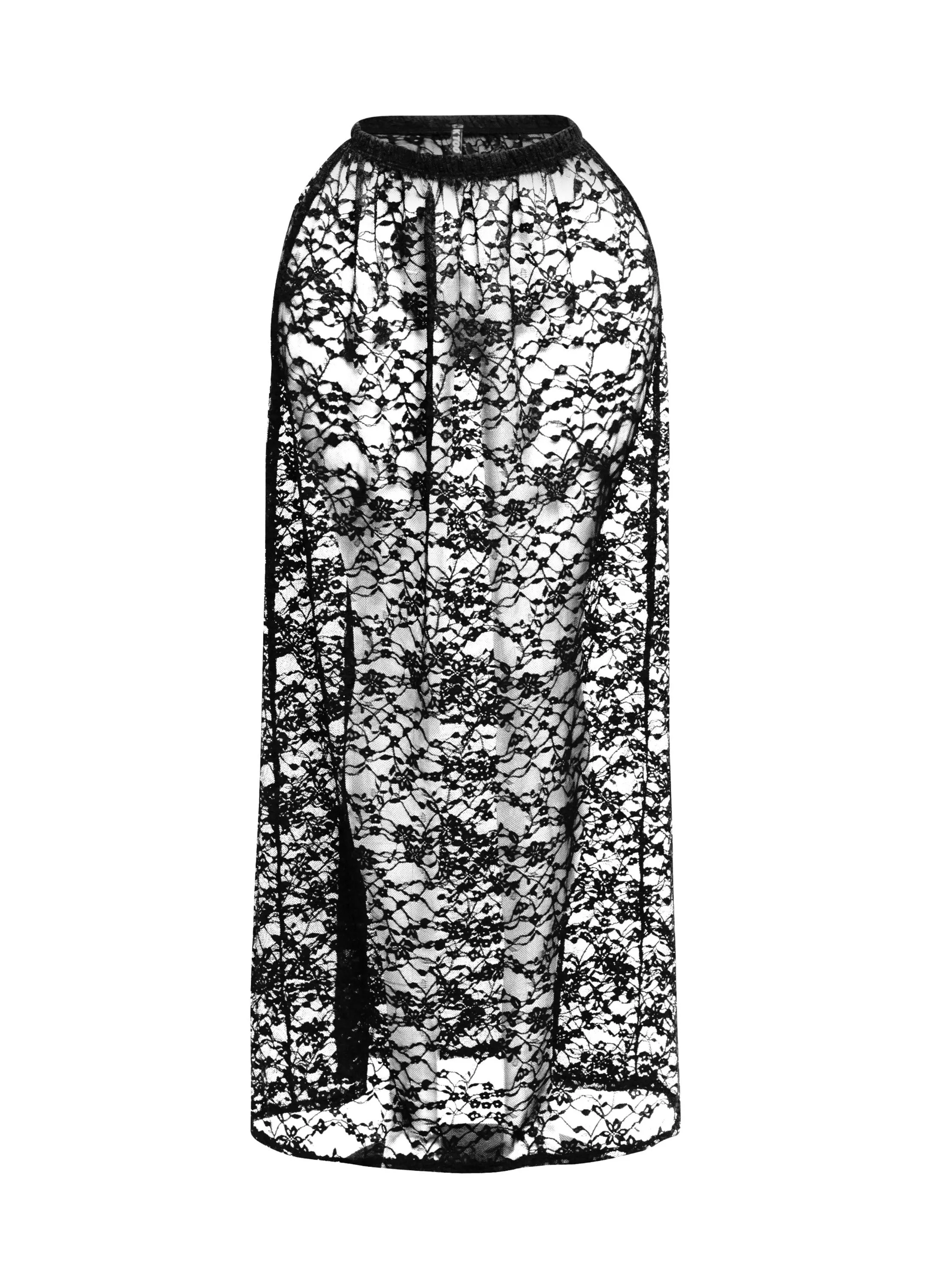 Sheer lace maxi skirt sold by Bogomore