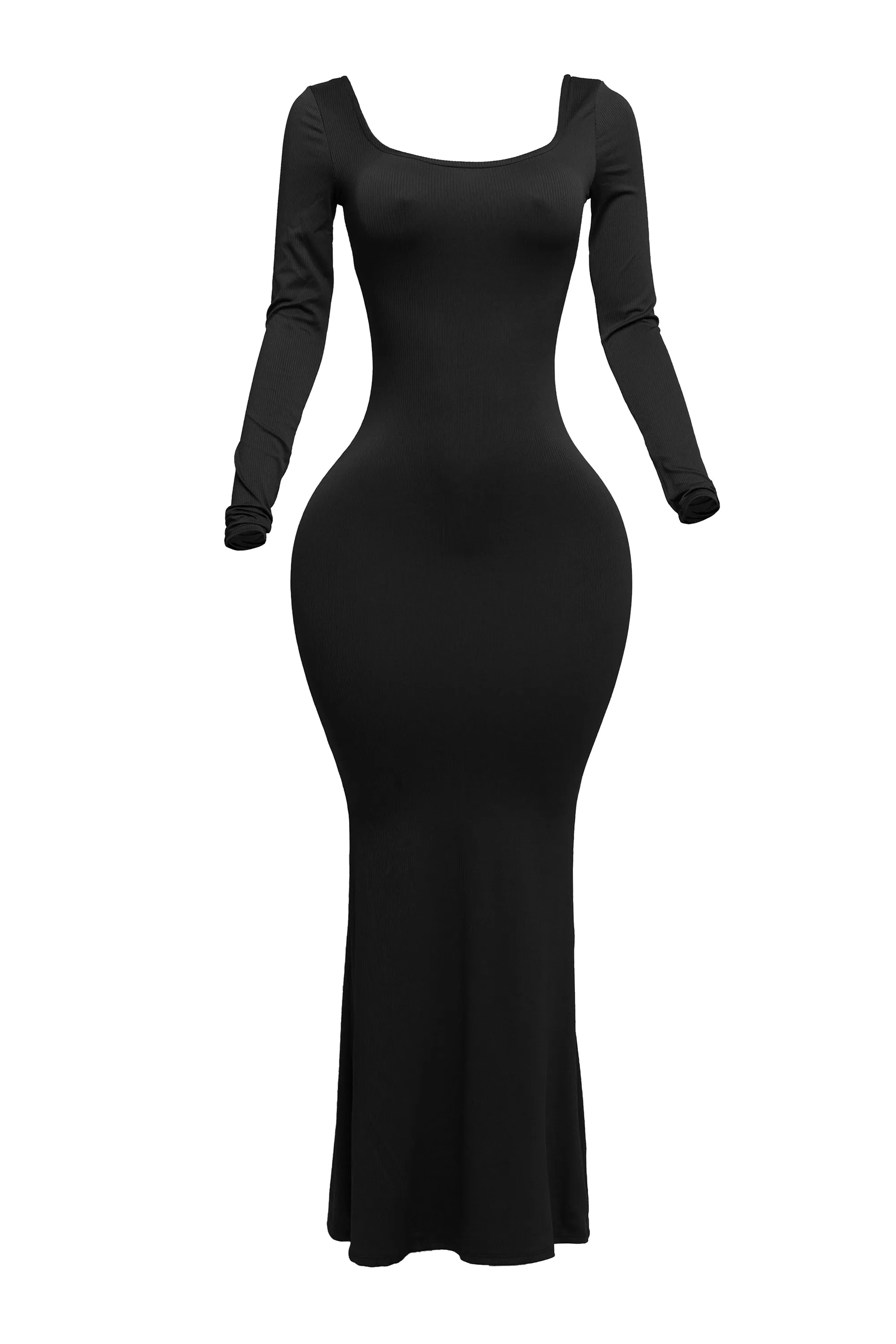 Scoop neck long sleeve mermaid maxi dress sold by Bogomore product image thumbnail 3