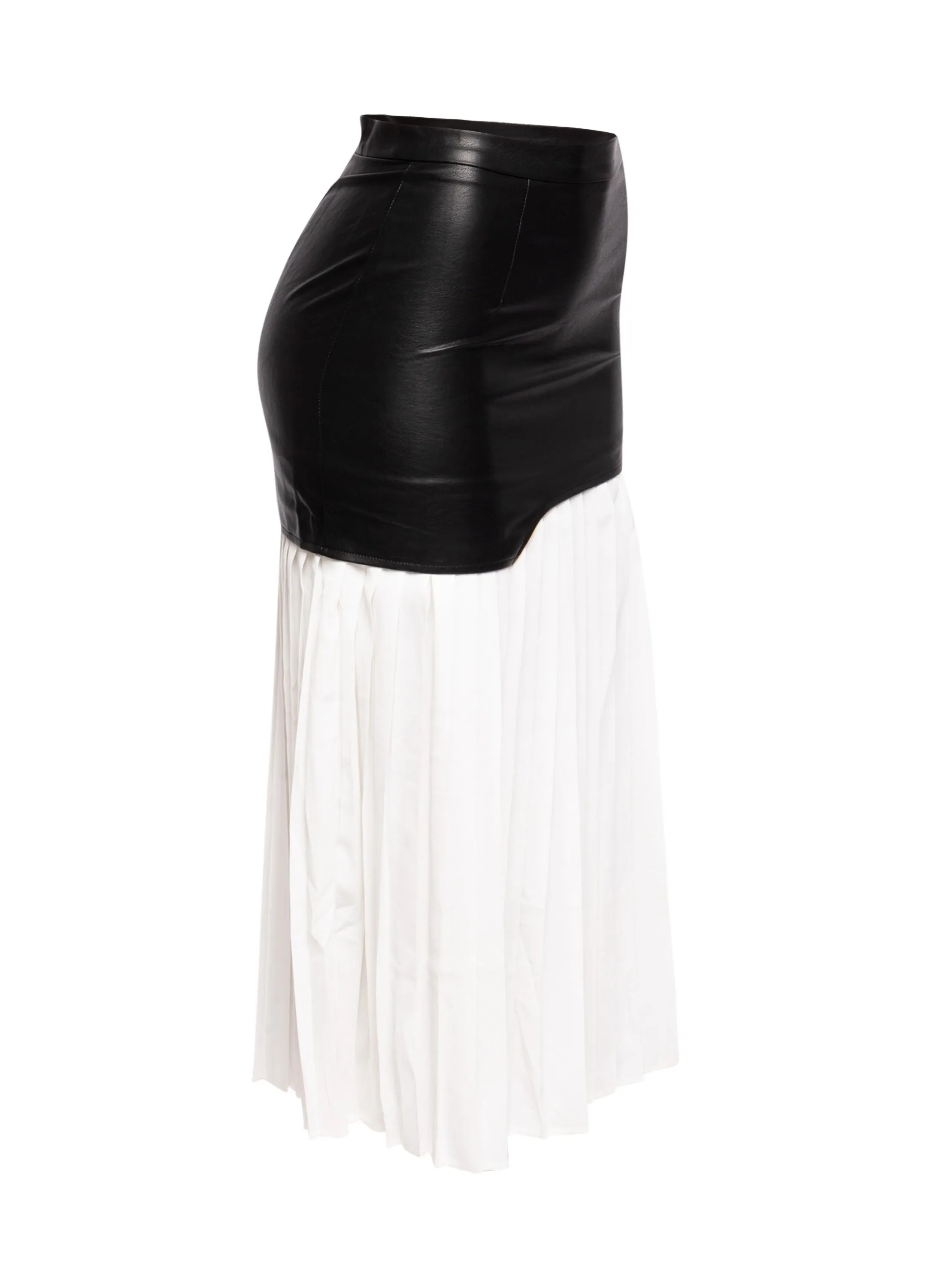 Multiple fabric pleated long skirt sold by Bogomore product image thumbnail 4