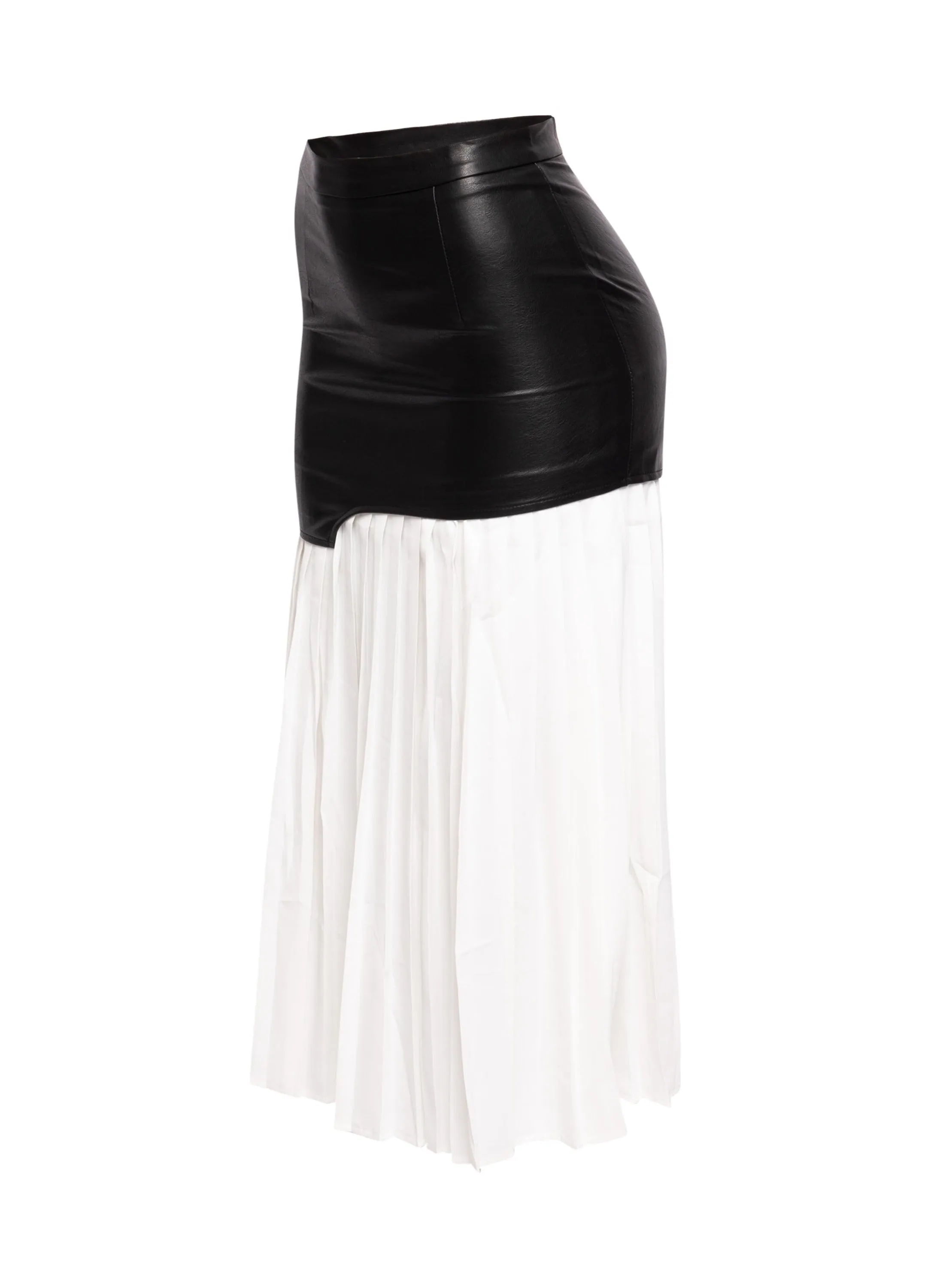 Multiple fabric pleated long skirt sold by Bogomore product image thumbnail 3