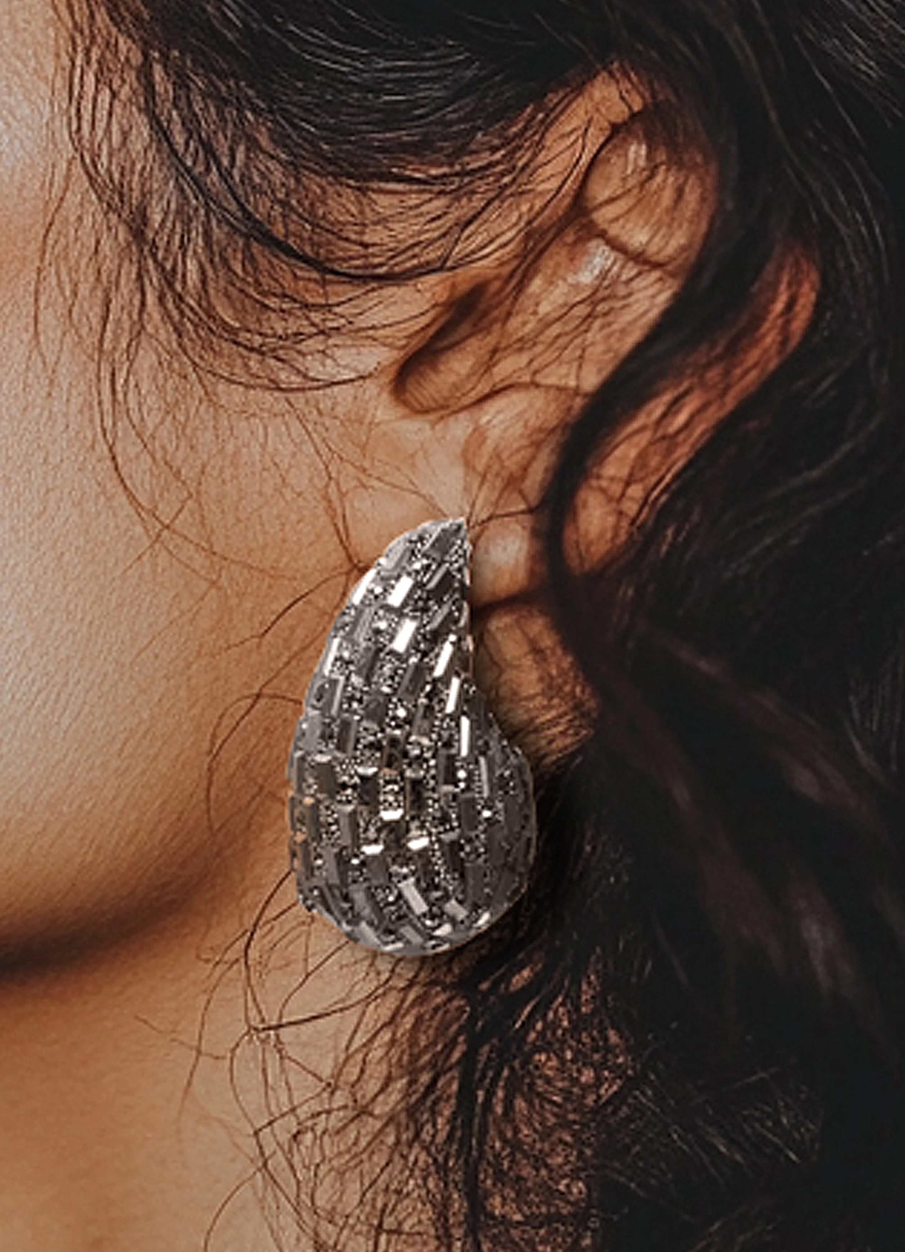 Rhinestone Tear Drop Earring sold by Bogomore