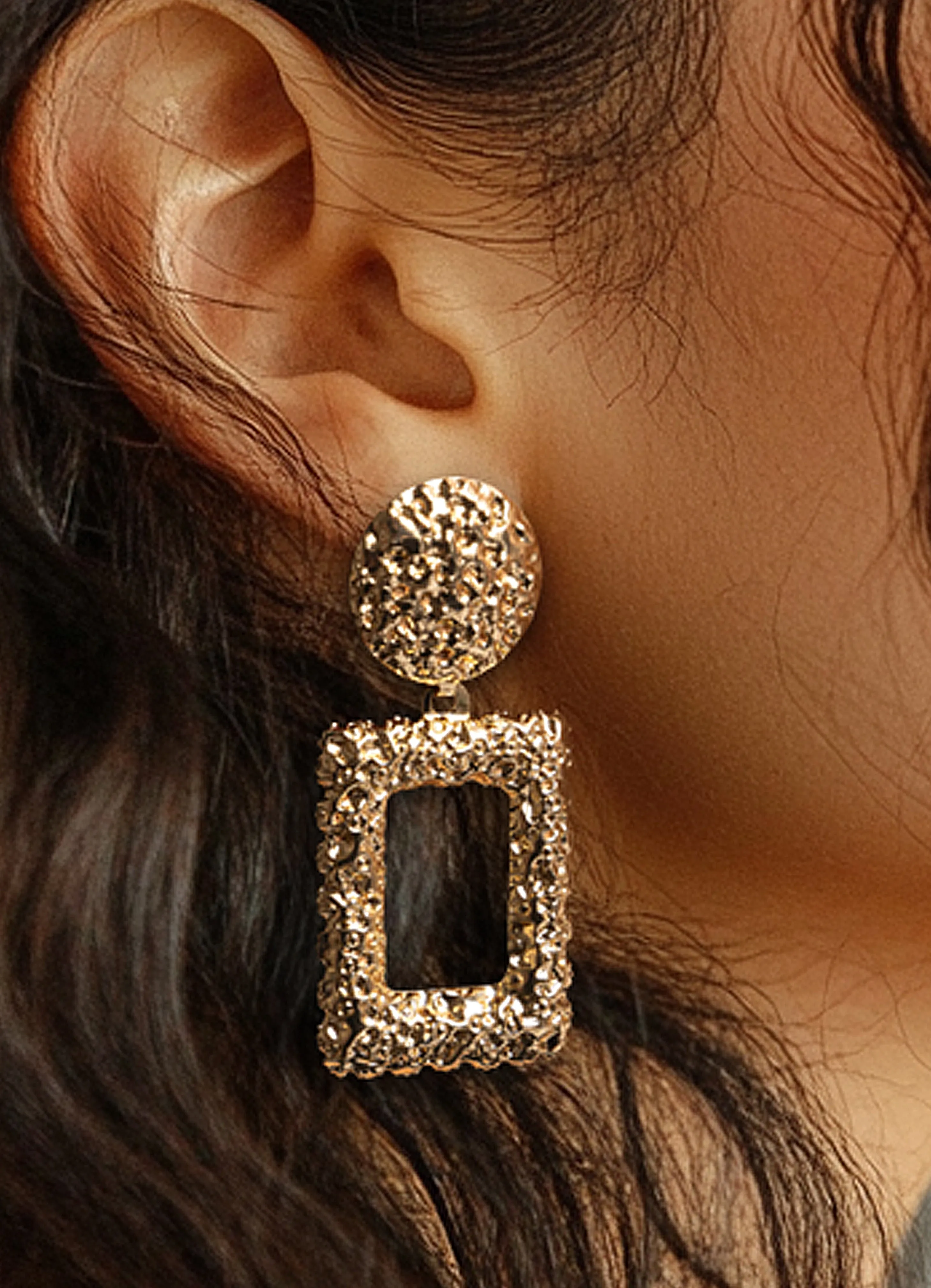 Hammered Multi Metal Earring sold by Bogomore