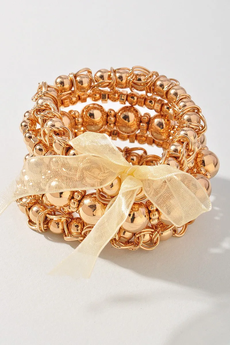 Metallic Ball Bead Bracelet Set sold by Bogomore product image thumbnail 5