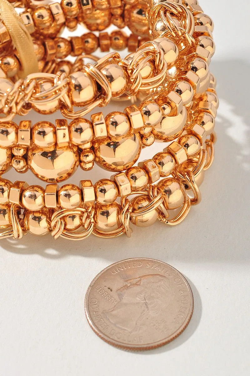 Metallic Ball Bead Bracelet Set sold by Bogomore product image thumbnail 4