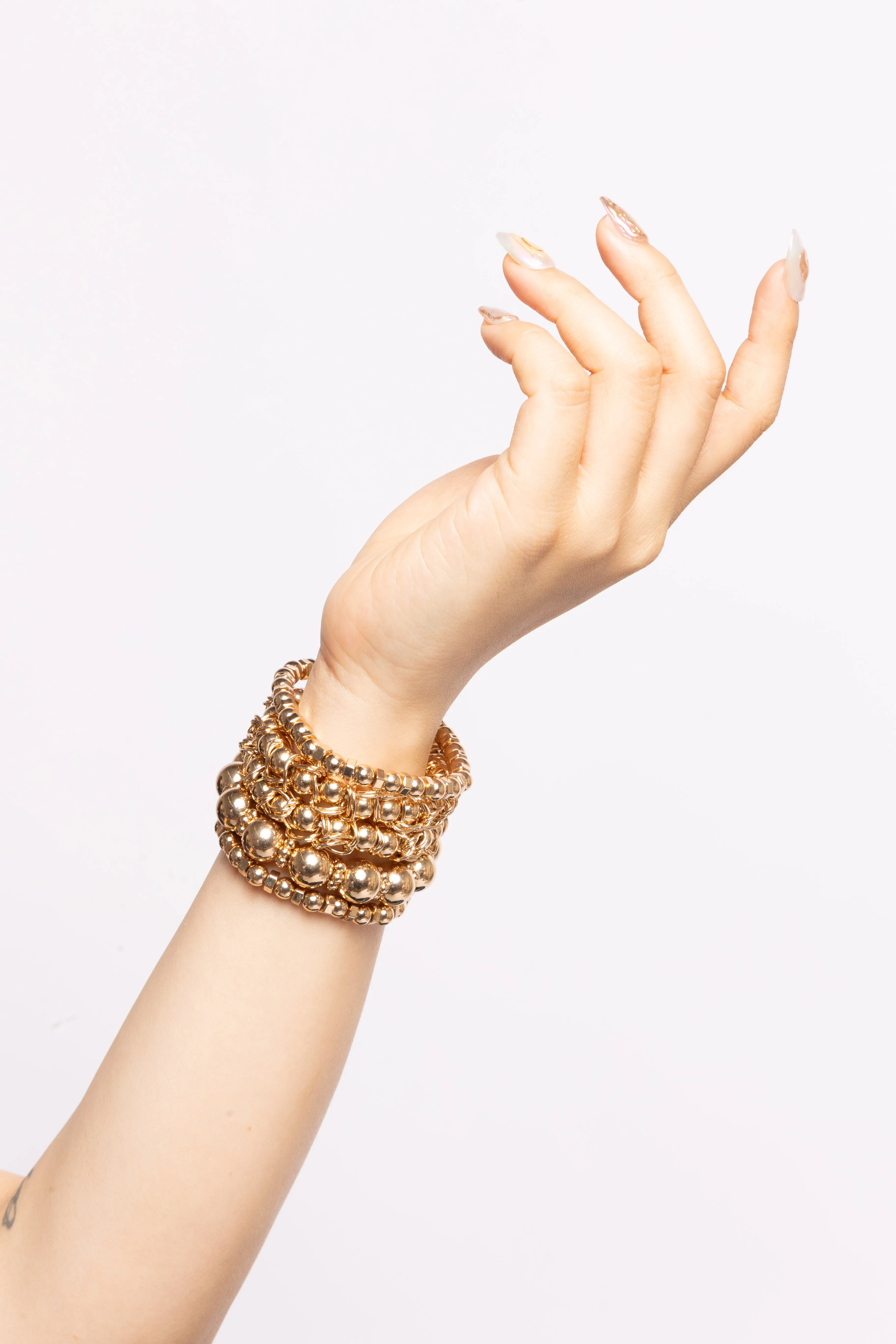 Metallic Ball Bead Bracelet Set sold by Bogomore