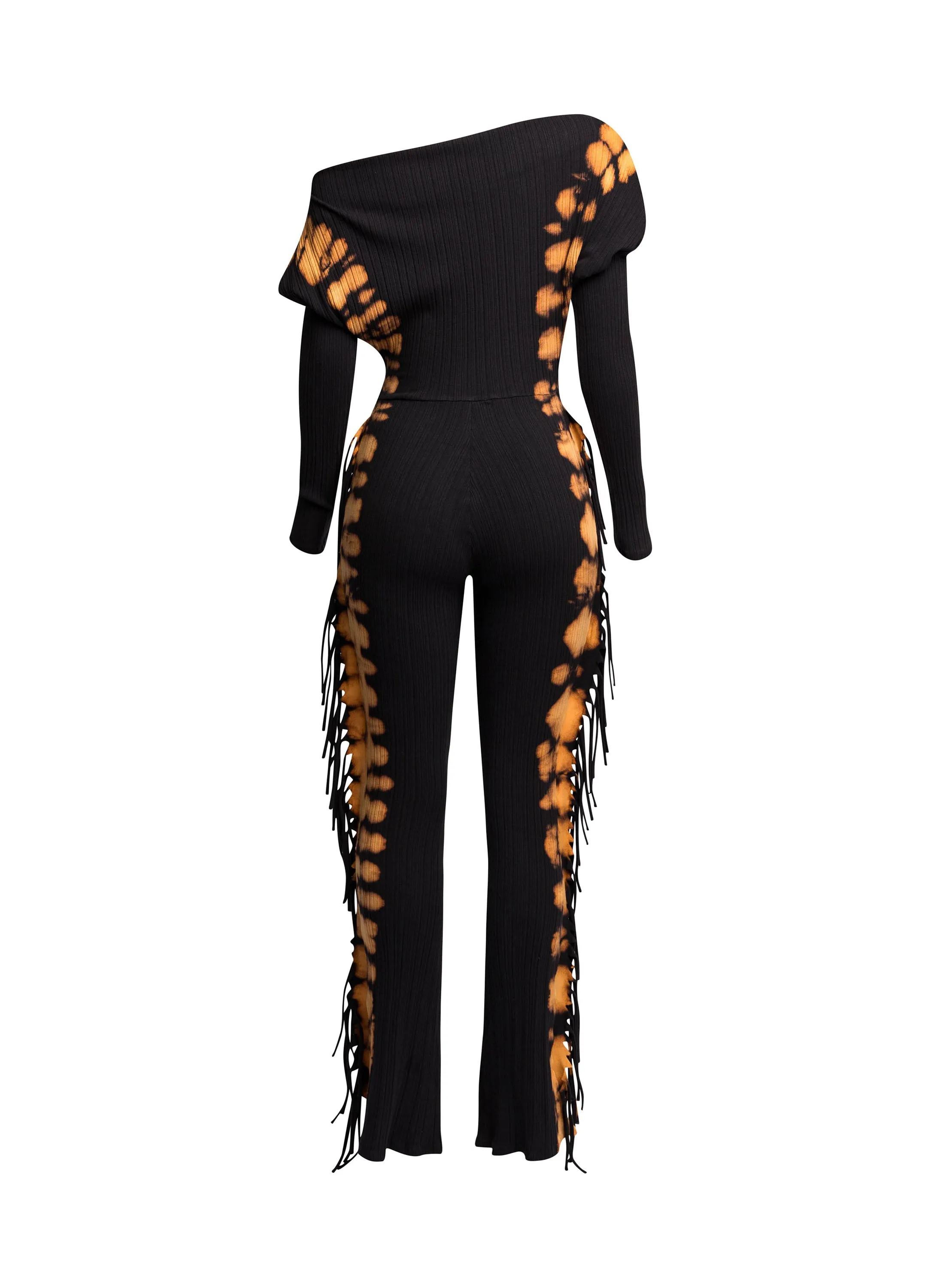Bleached two tone colorway side fringe jumpsuit sold by Bogomore product image thumbnail 4
