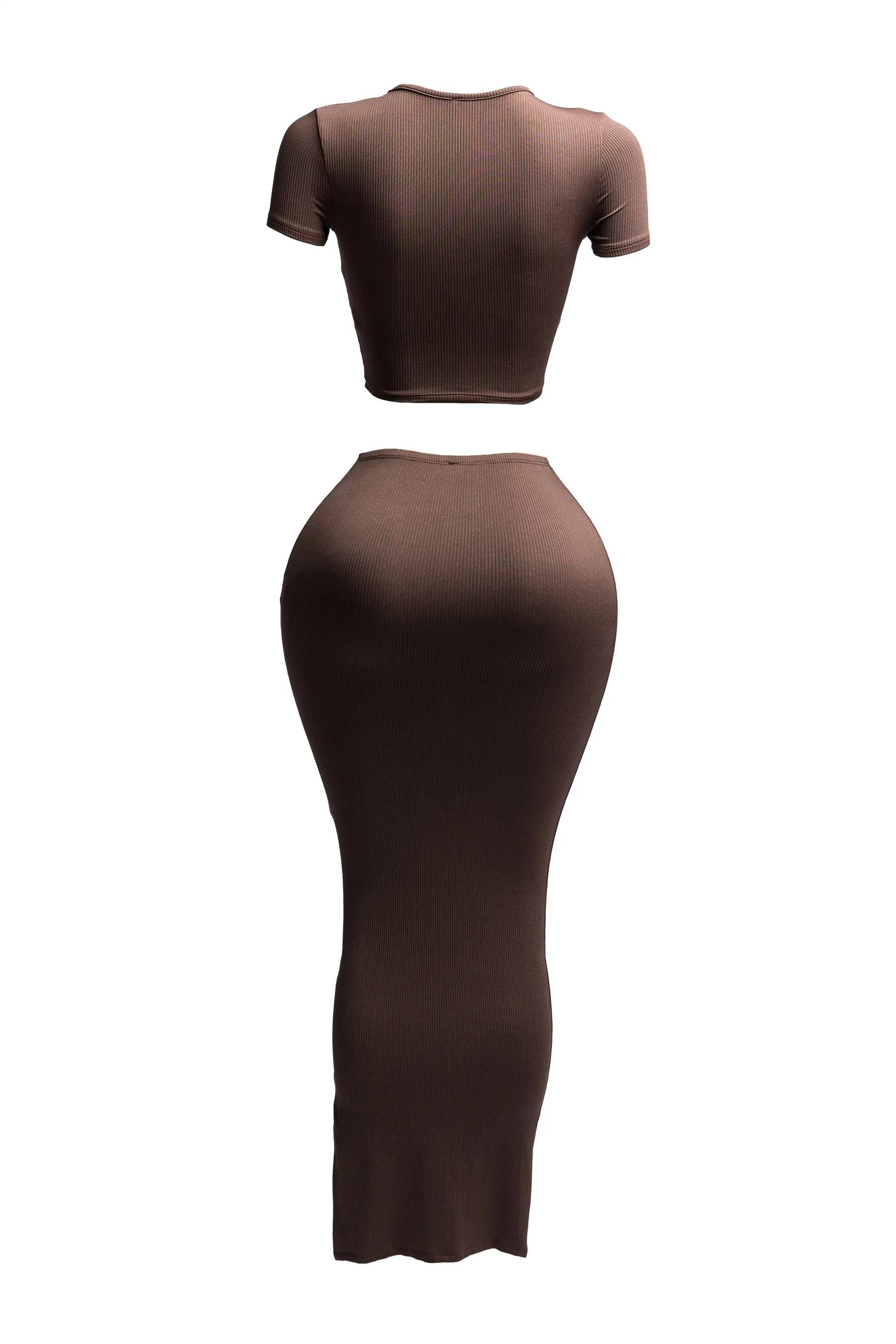 Short sleeve crop top & long skirt set sold by Bogomore product image thumbnail 2