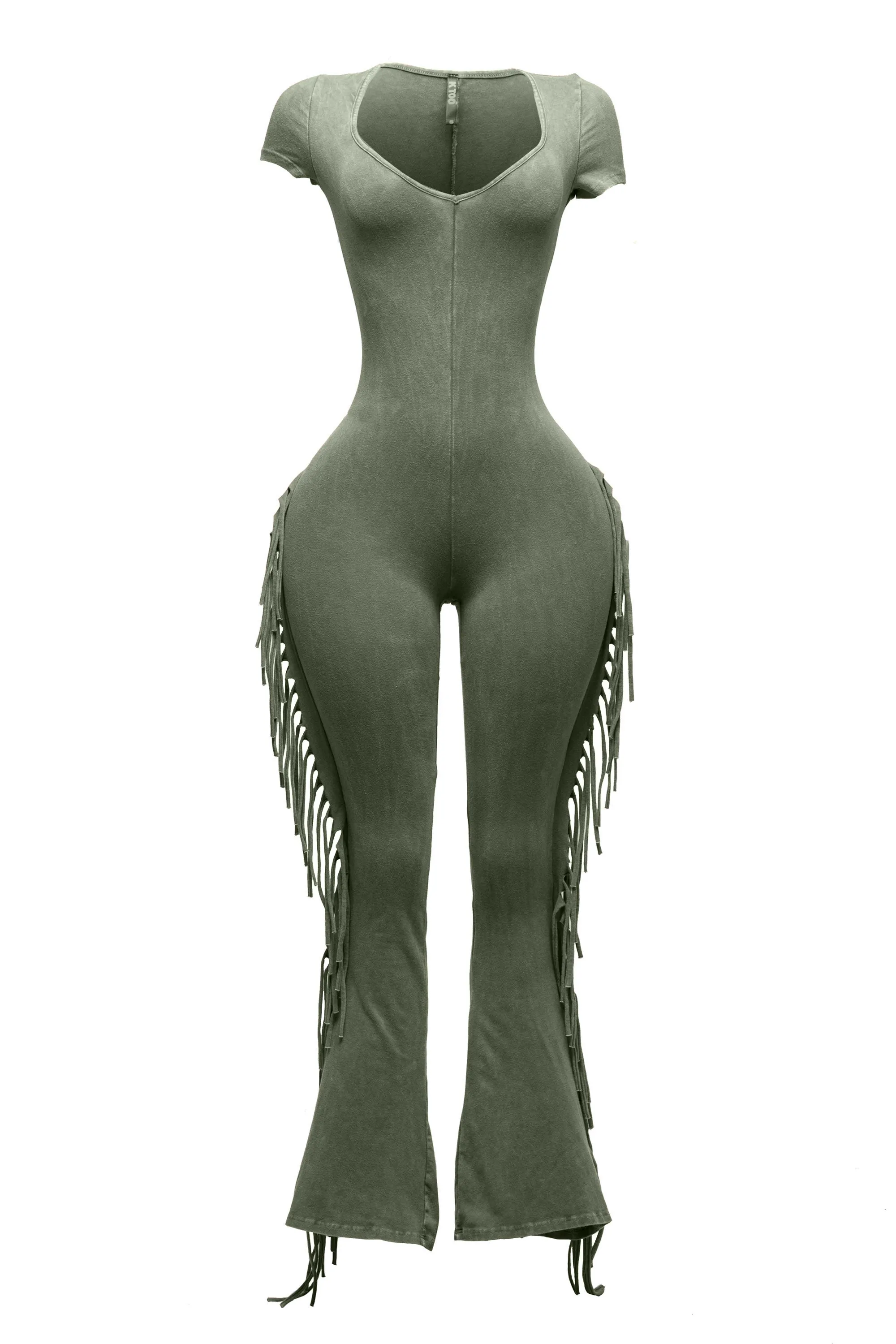 Mineral washed fringed jumpsuit. sold by Bogomore product image thumbnail 5