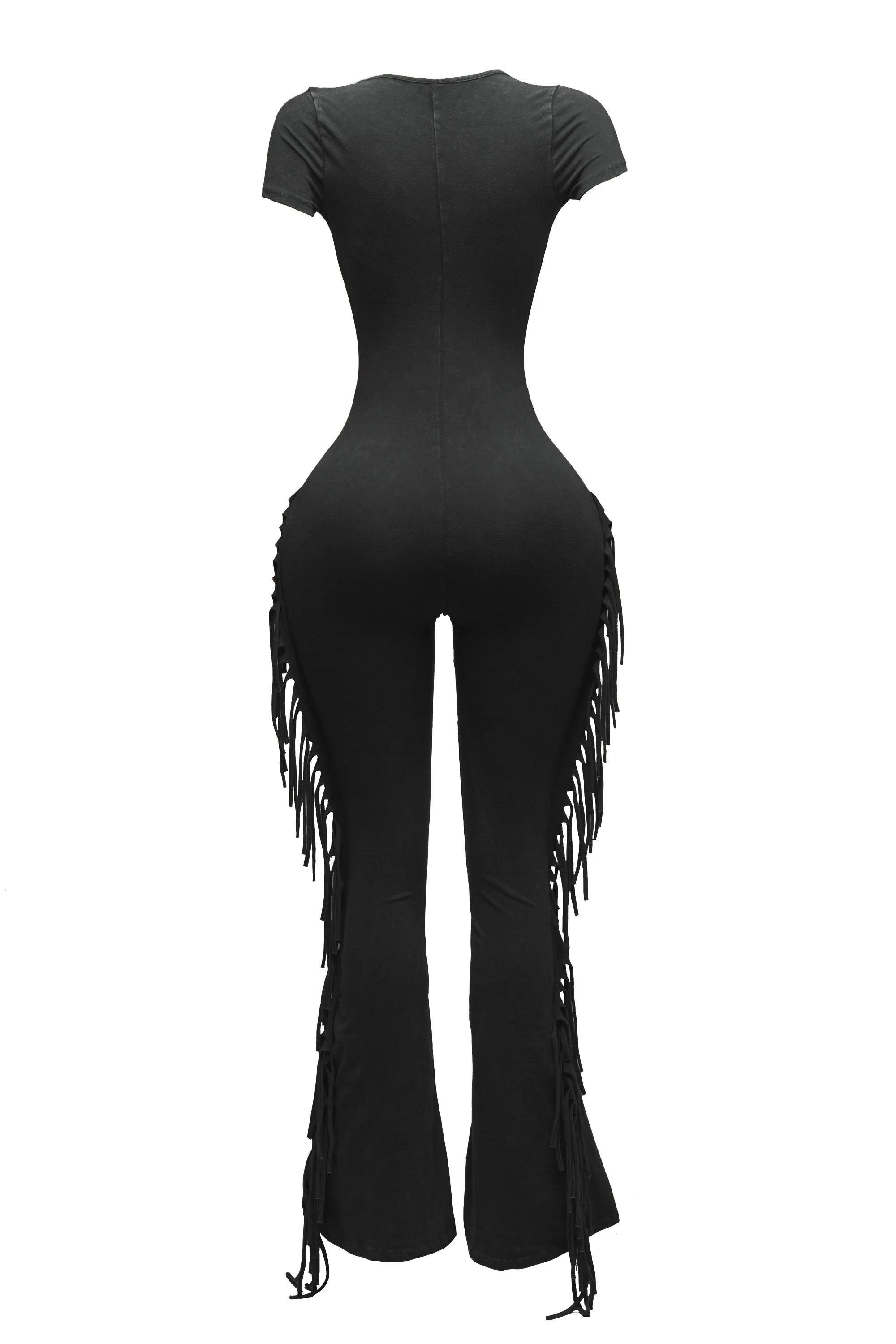 Mineral washed fringed jumpsuit. sold by Bogomore product image thumbnail 2