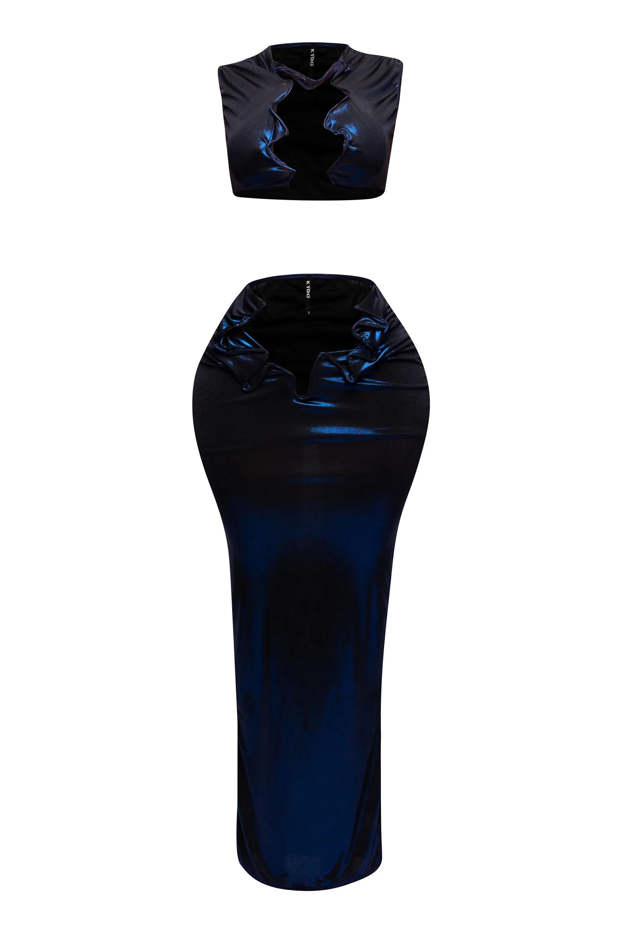 Flex wire cutout foiled tank maxi skirt set sold by Bogomore product image thumbnail 5