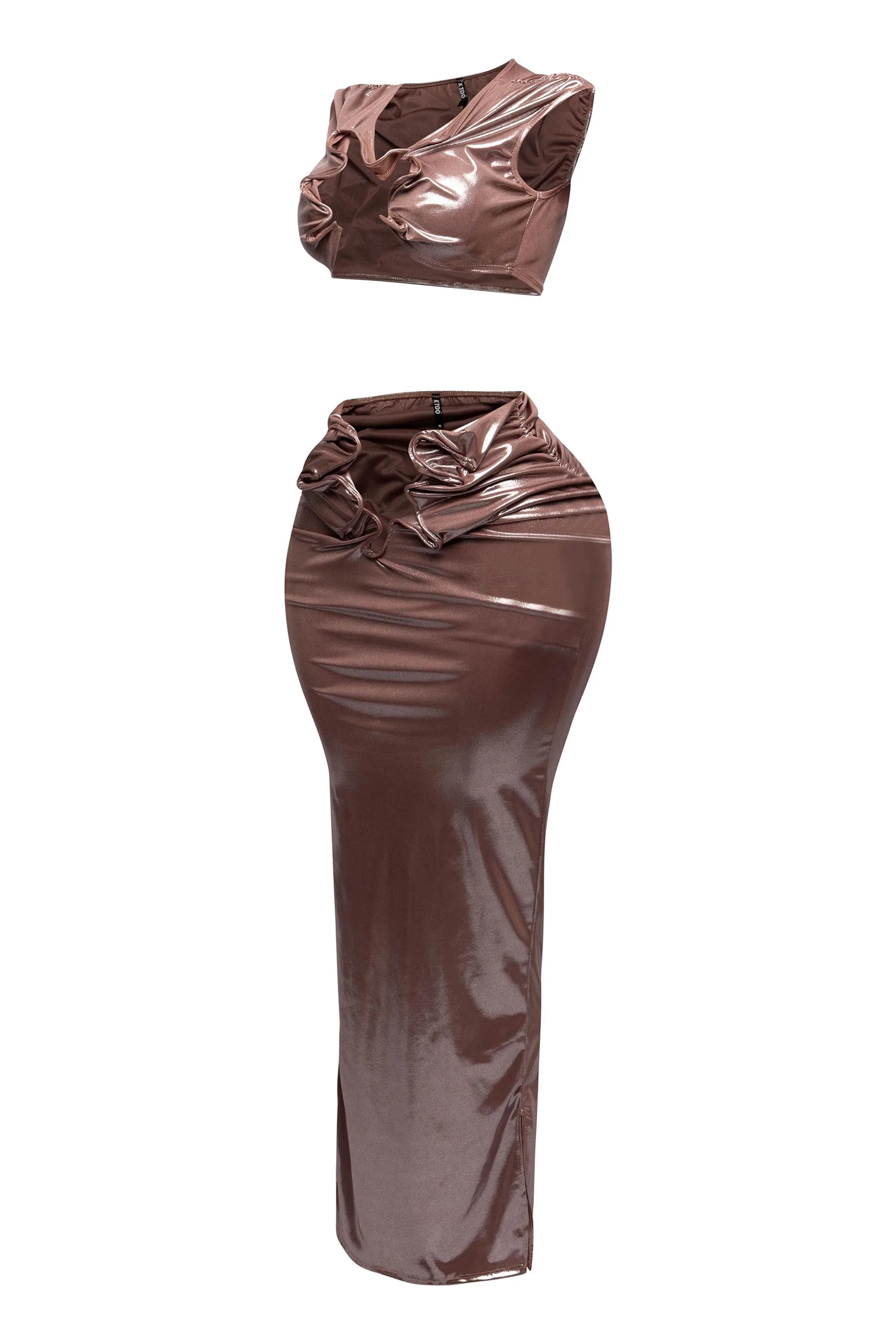 Flex wire cutout foiled tank maxi skirt set sold by Bogomore product image thumbnail 4