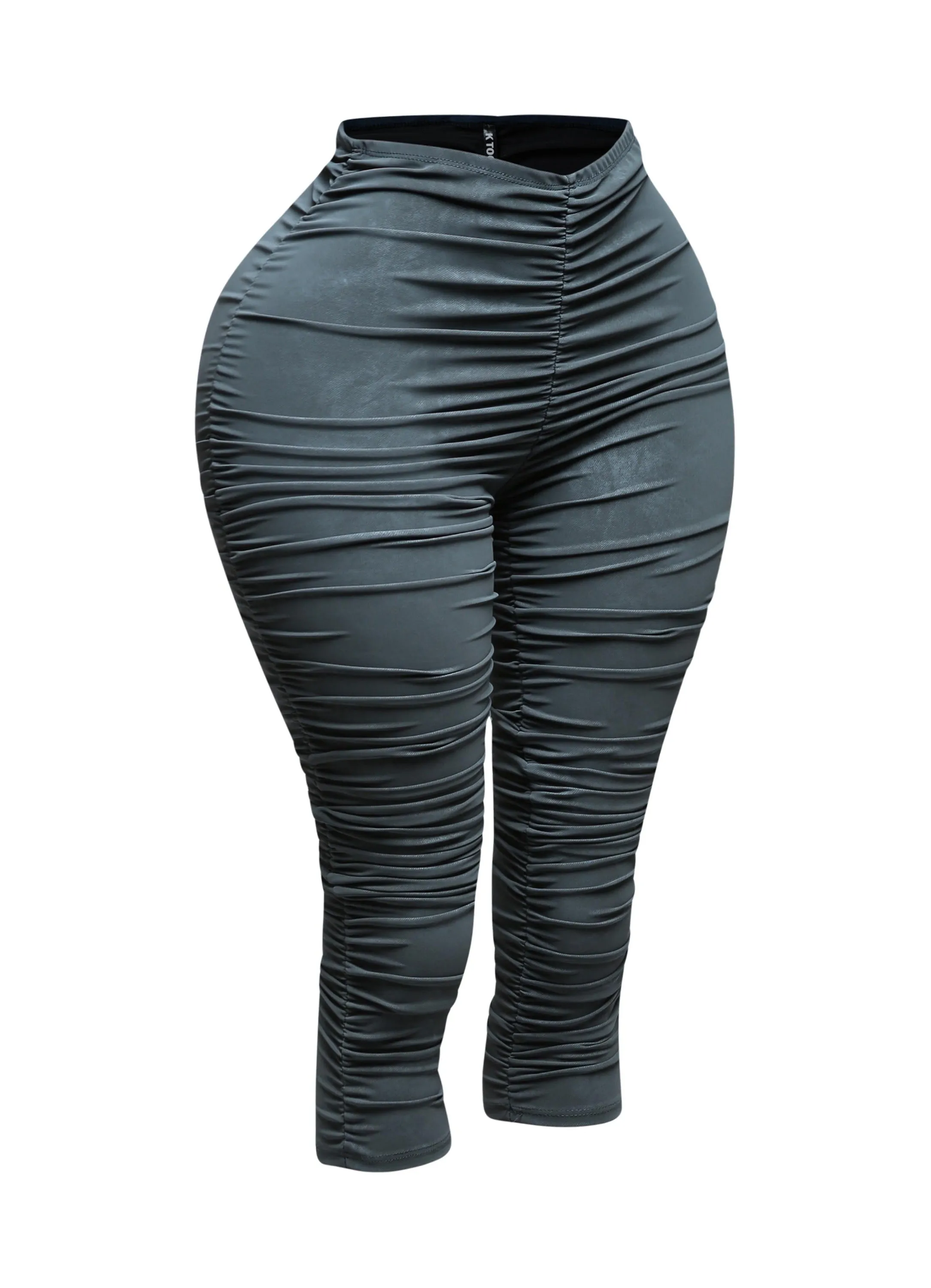 All over ruched denim pu capri sold by Bogomore product image thumbnail 3