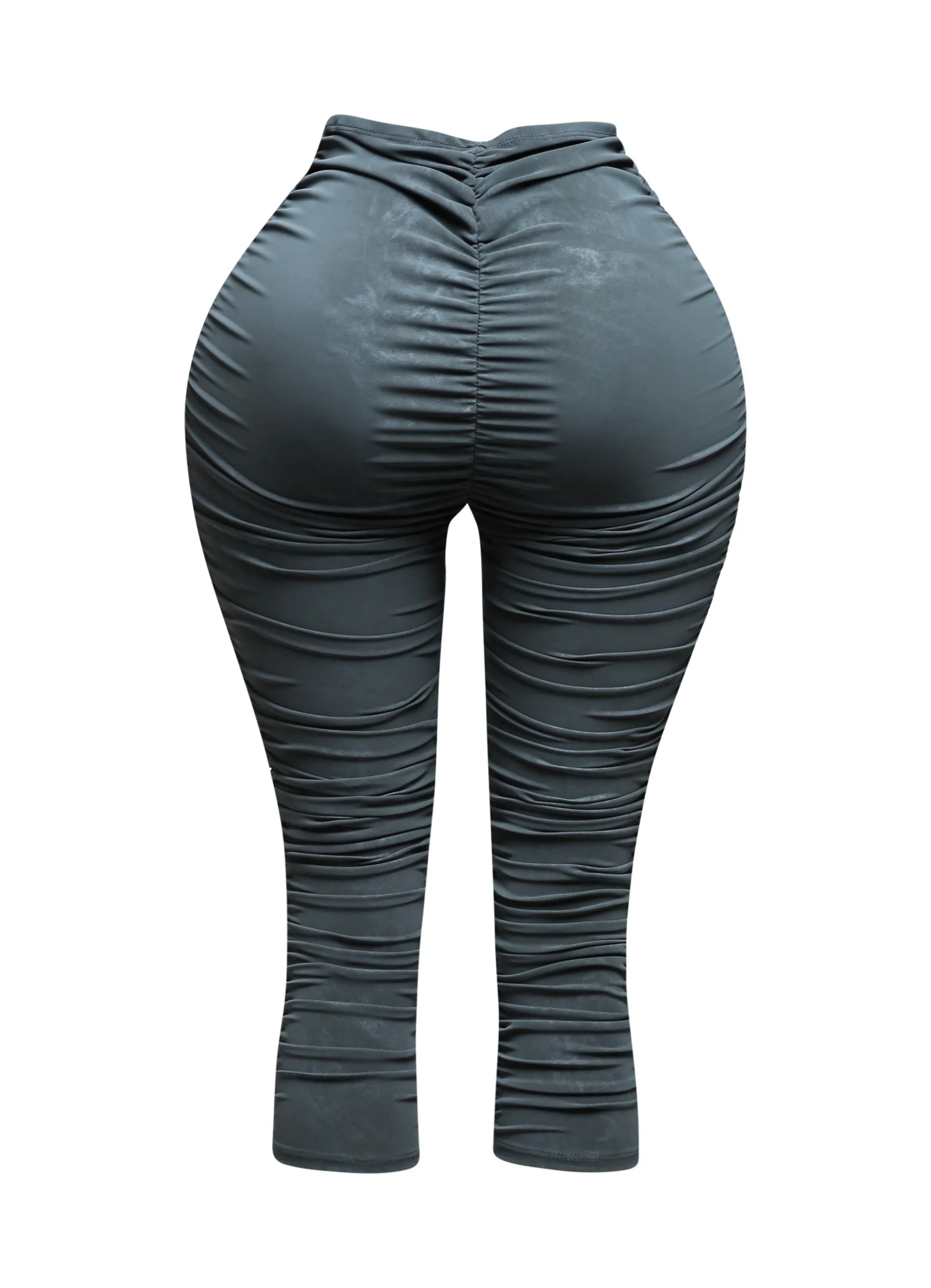 All over ruched denim pu capri sold by Bogomore product image thumbnail 2