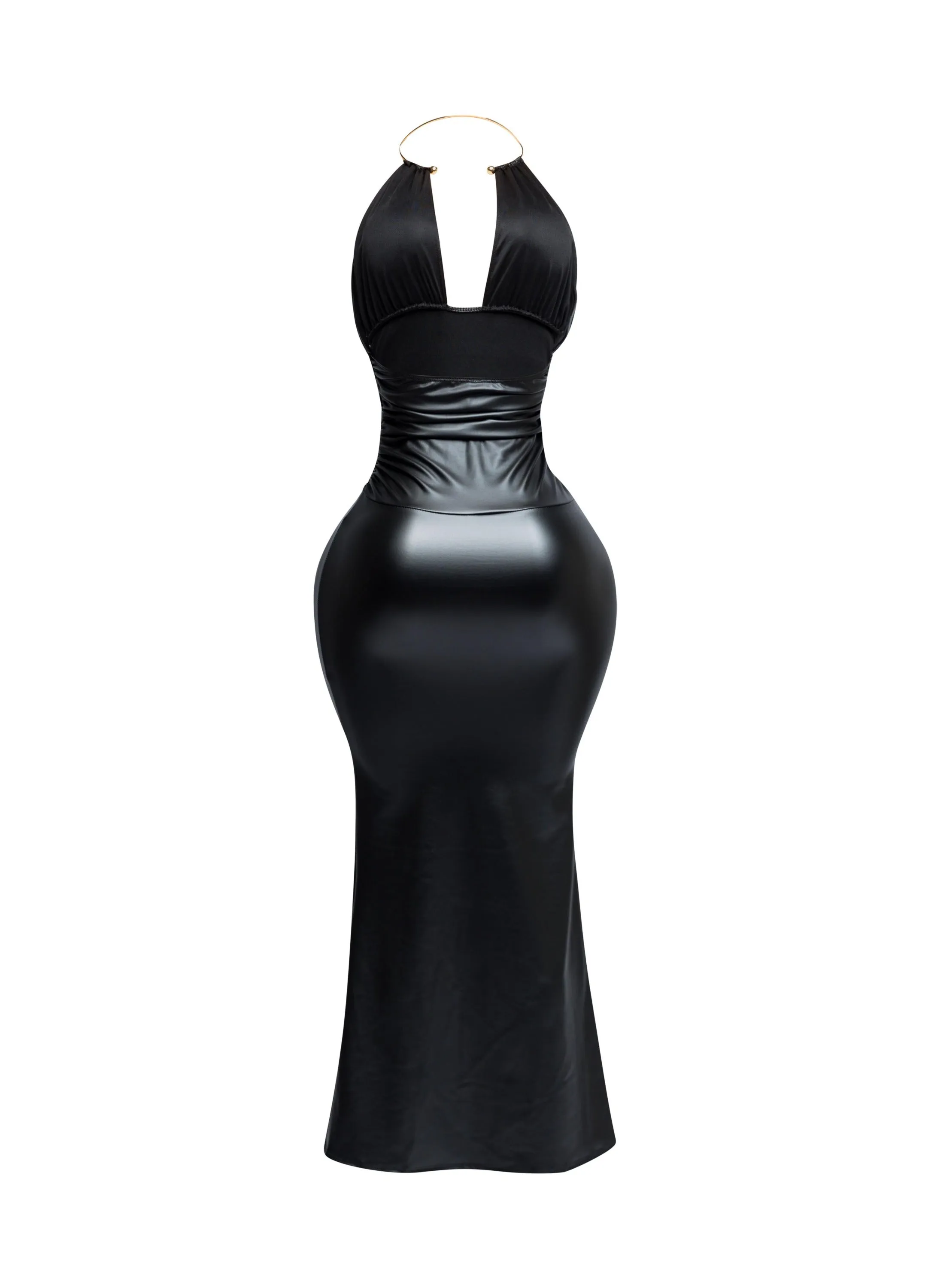 PU halter maxi dress sold by Bogomore product image thumbnail 2