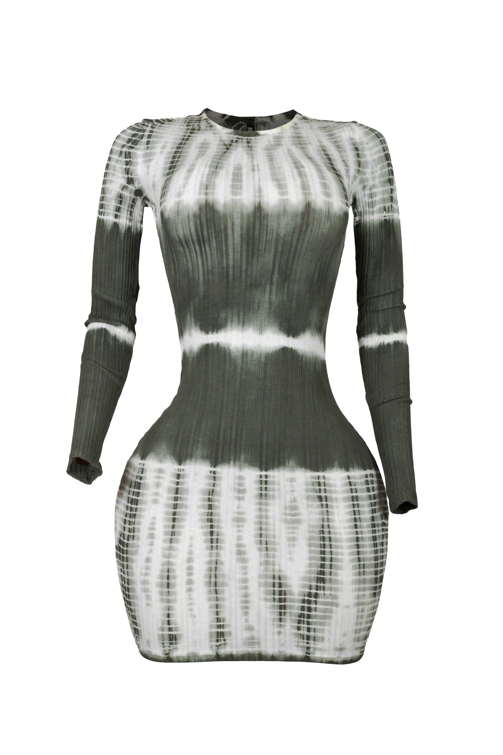 Tie dye long sleeve mini dress sold by Bogomore