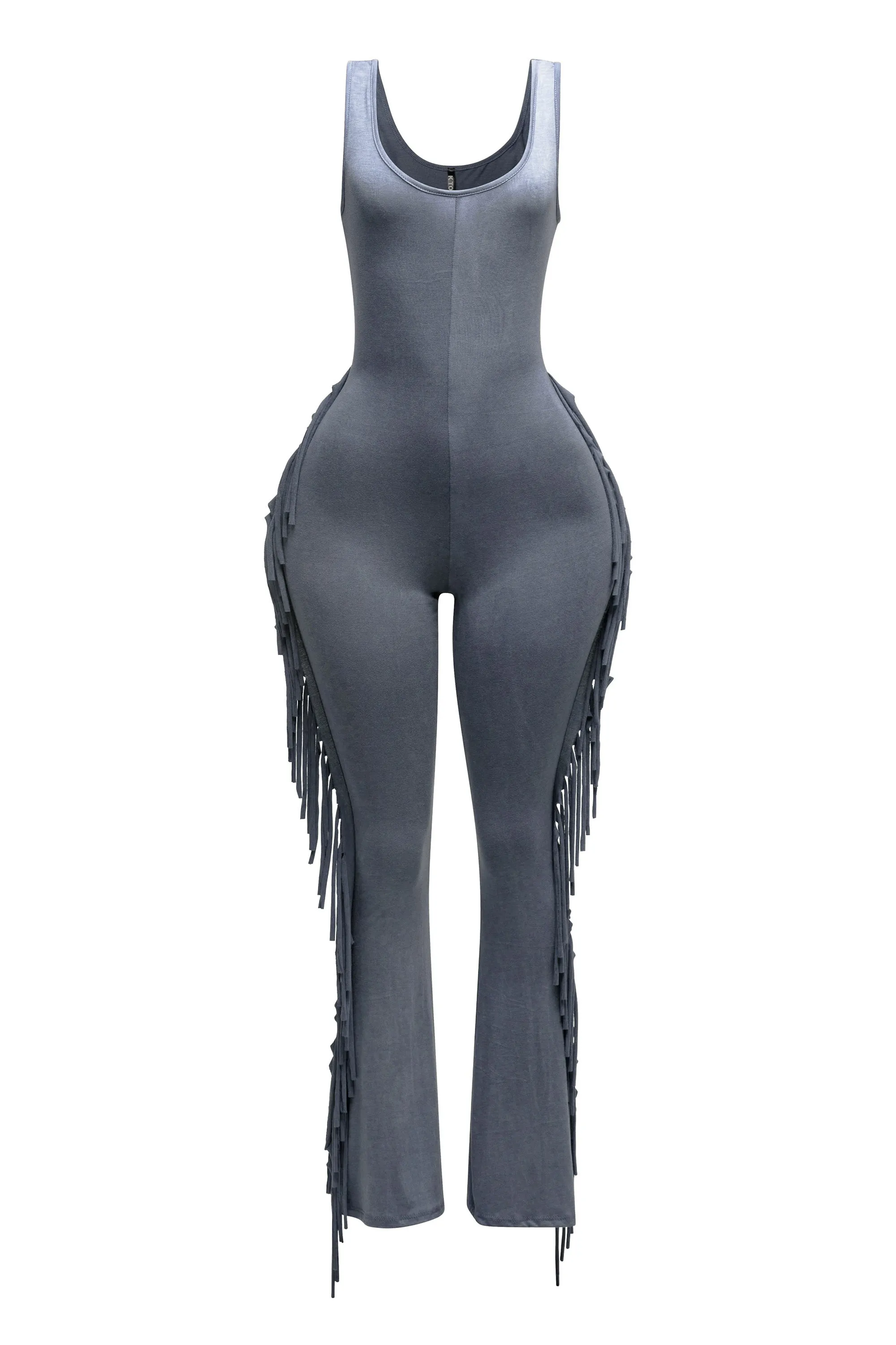 Sleevess side fringe jumpsuit sold by Bogomore product image thumbnail 5