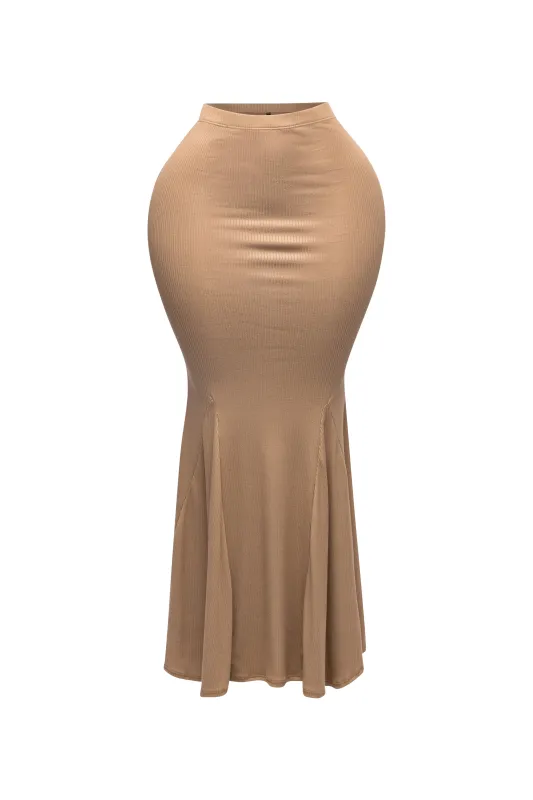 Flare Ribbed Maxi Skirt sold by Bogomore