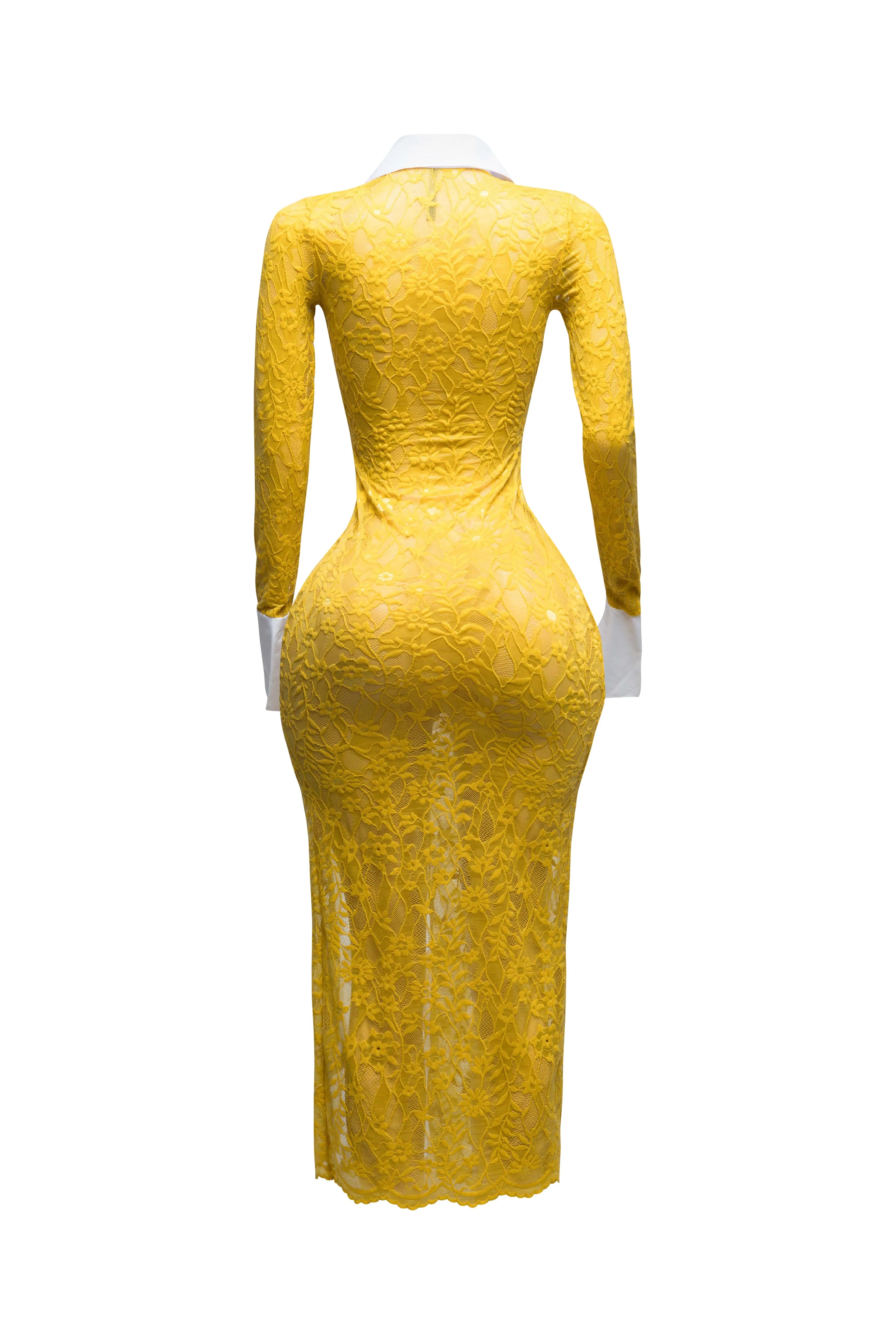 Accent Collared lace maxi dress with slit sold by Bogomore product image thumbnail 2