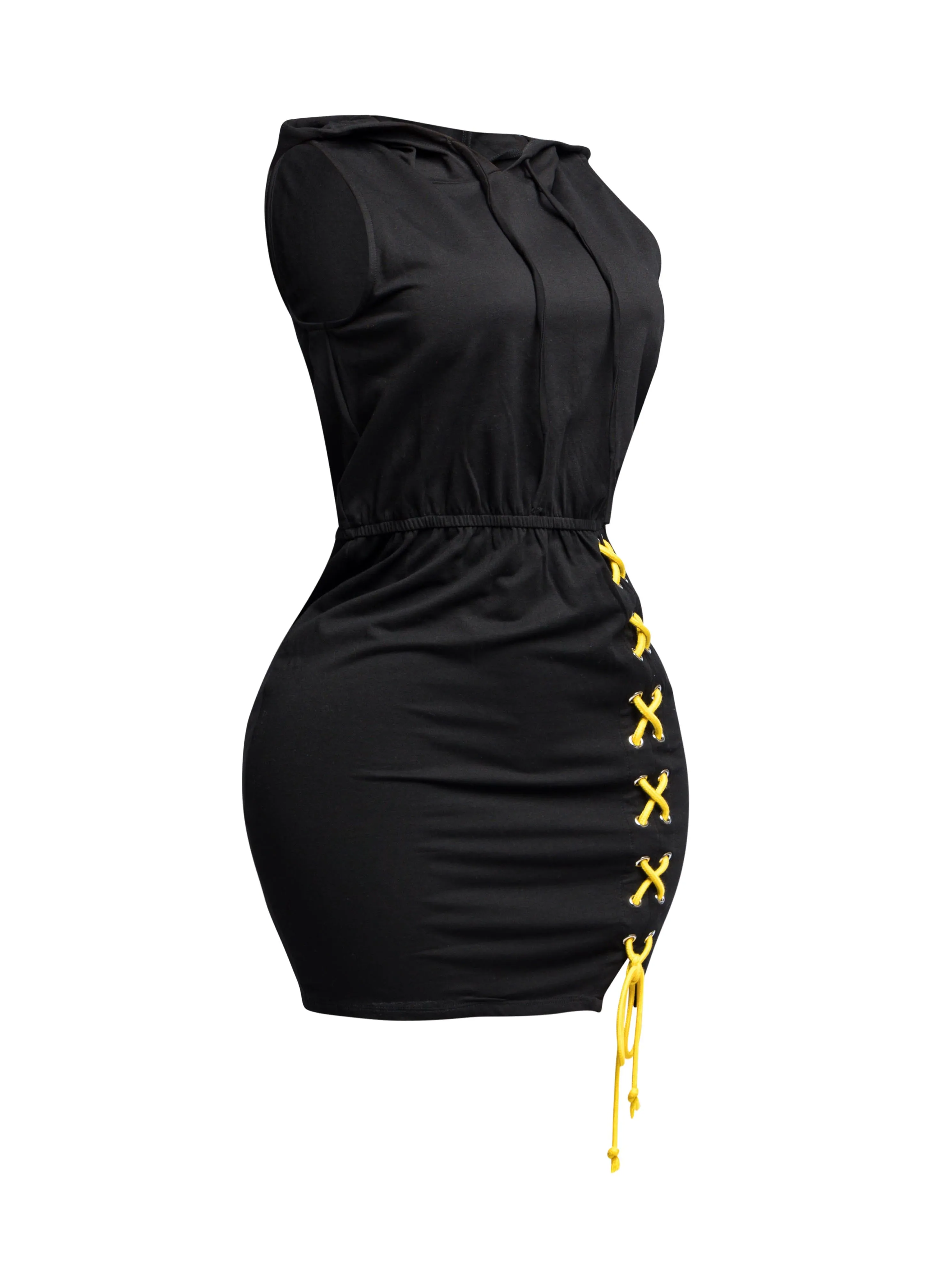 Cross Tied Hoodie Sleeveless Mini Dress sold by Bogomore product image thumbnail 3