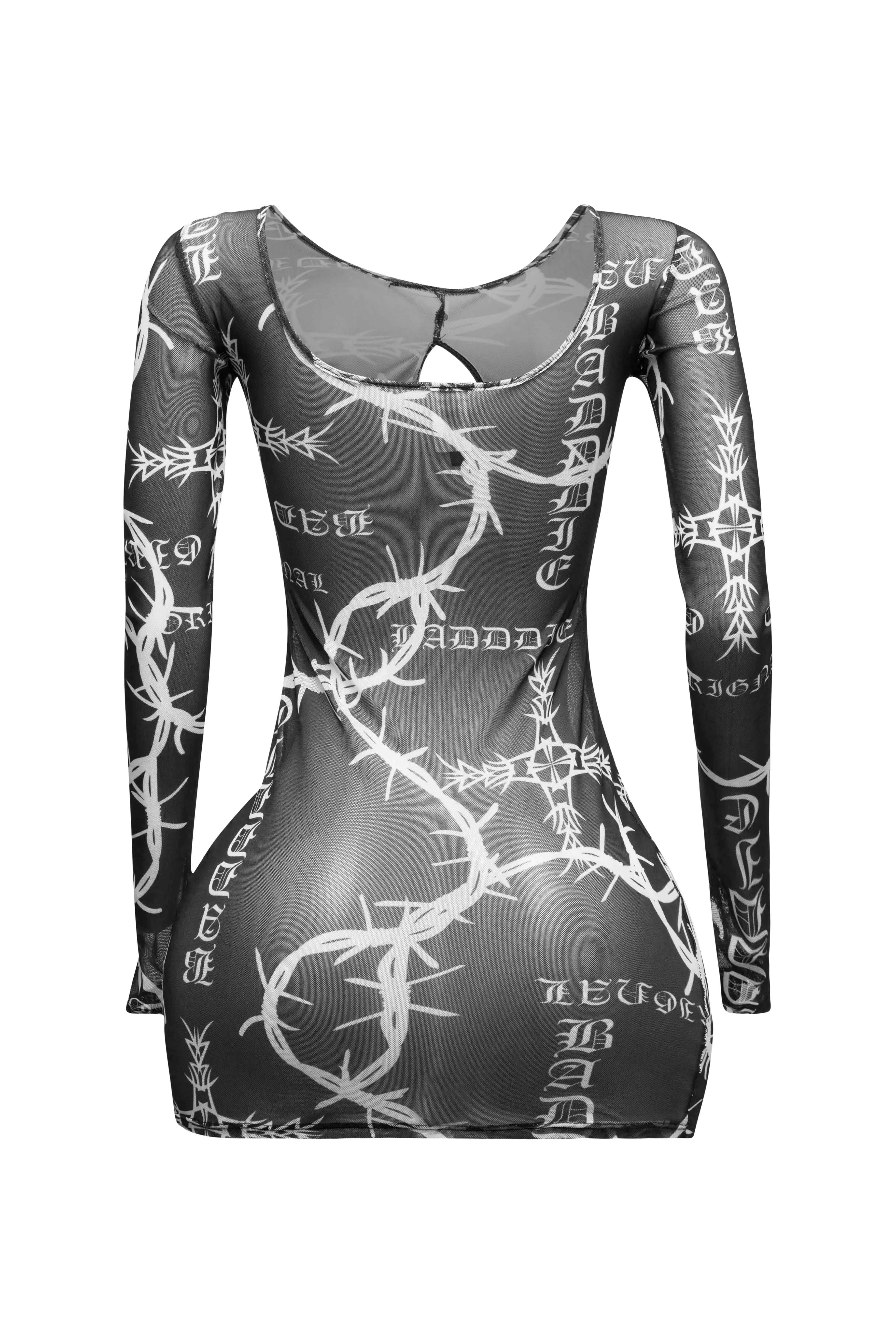 Barbed wire printed mesh dress sold by Bogomore product image thumbnail 2