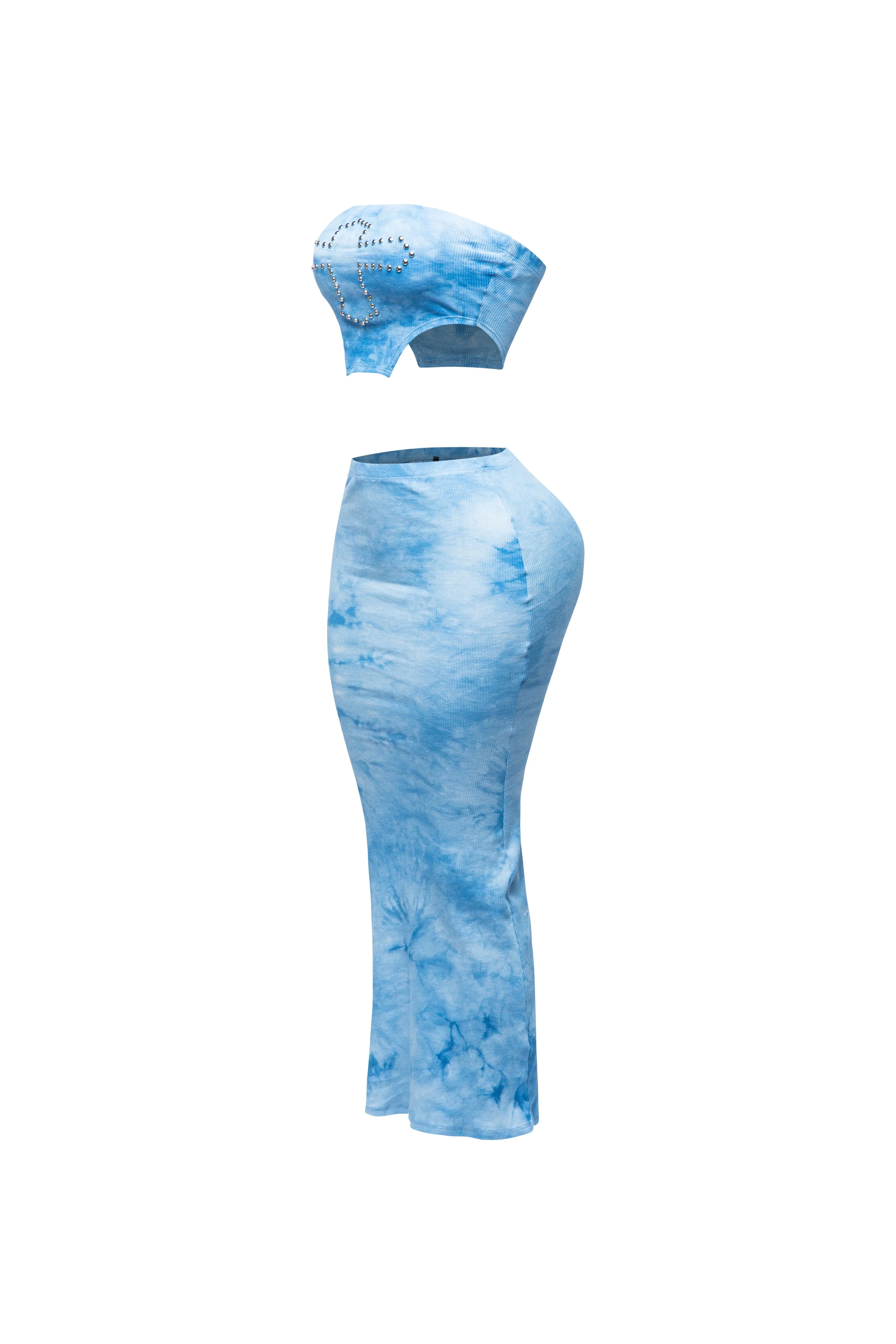Tie dye tube top and maxi skirt sold by Bogomore product image thumbnail 4