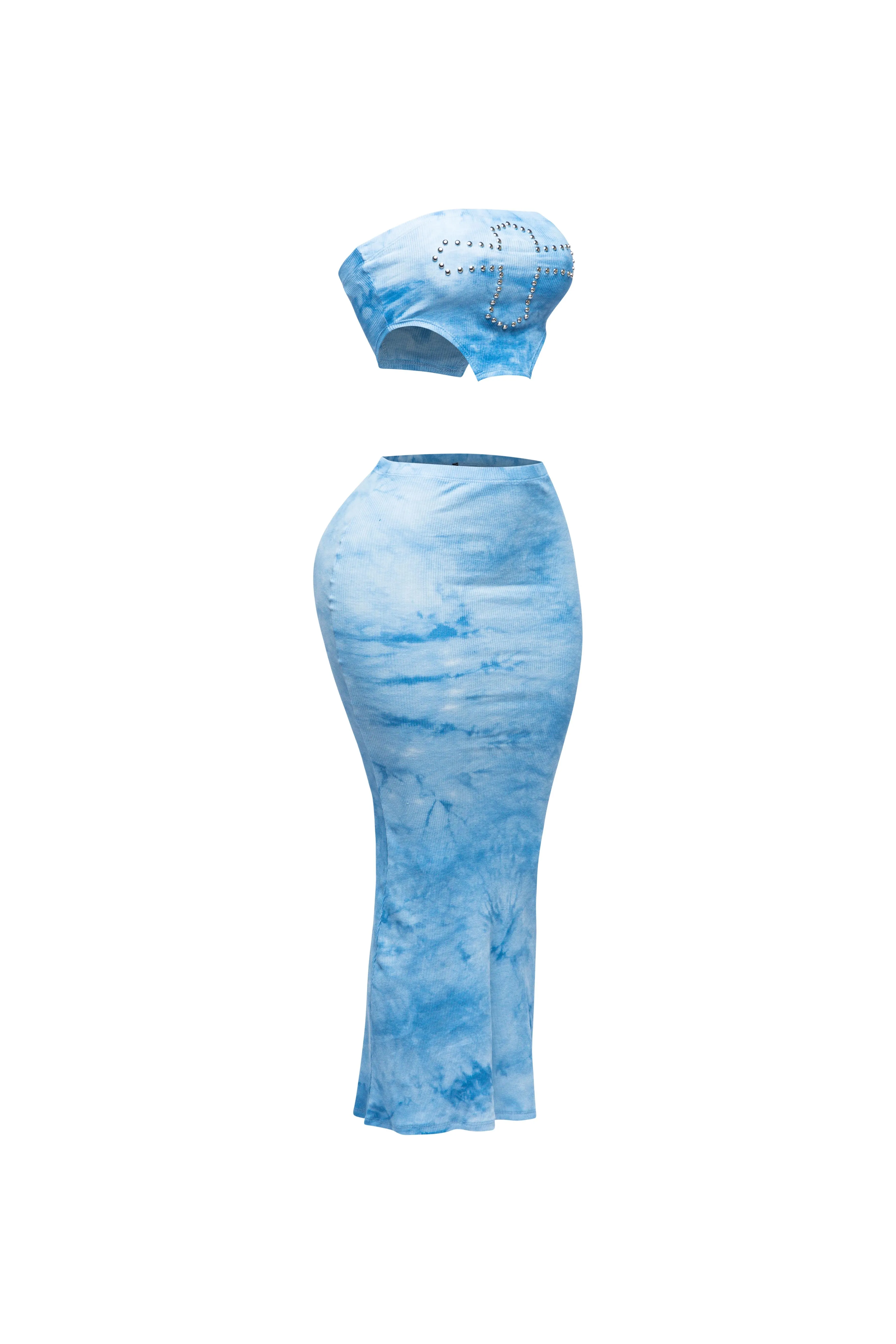 Tie dye tube top and maxi skirt sold by Bogomore product image thumbnail 3