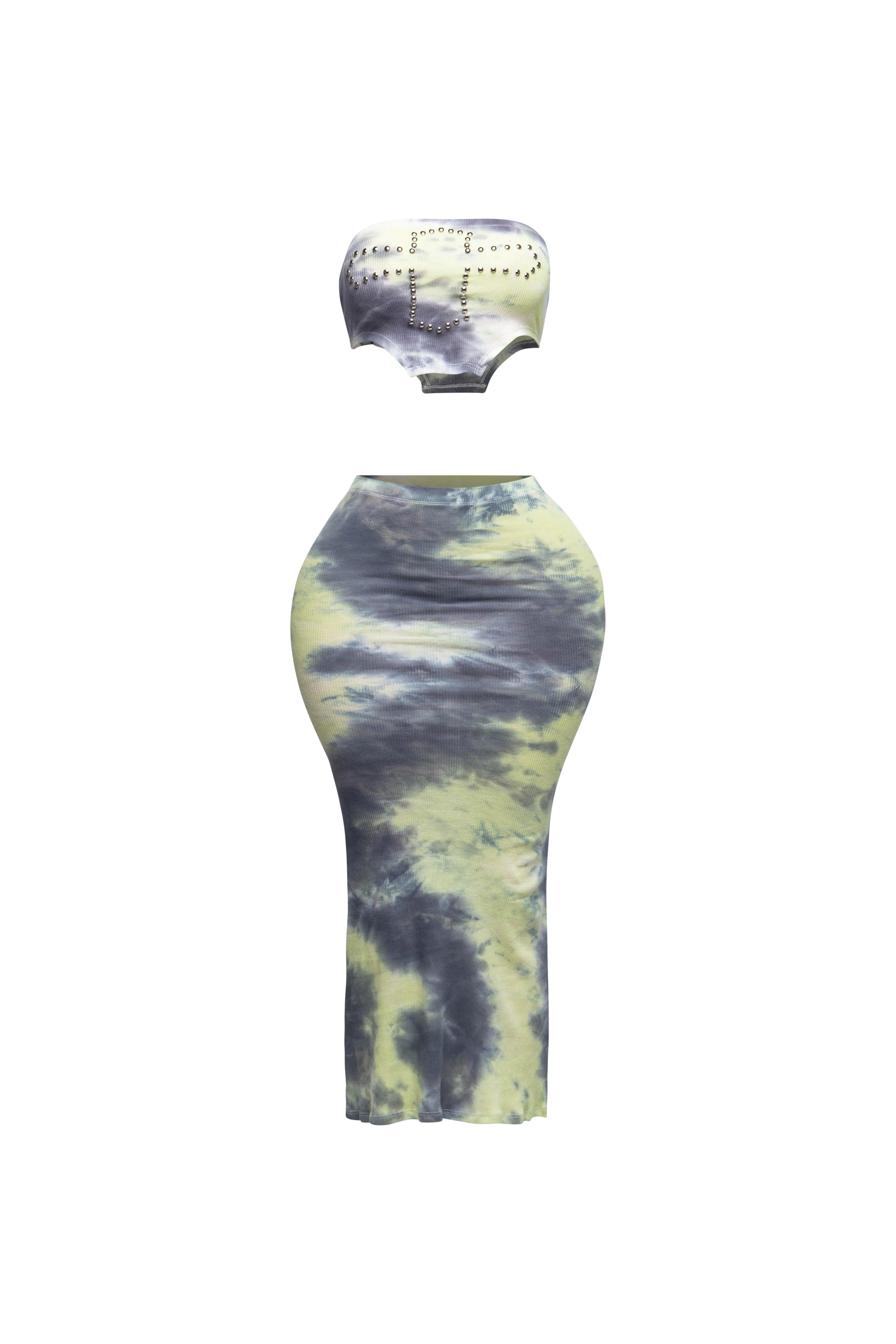Tie dye tube top and maxi skirt sold by Bogomore product image thumbnail 5