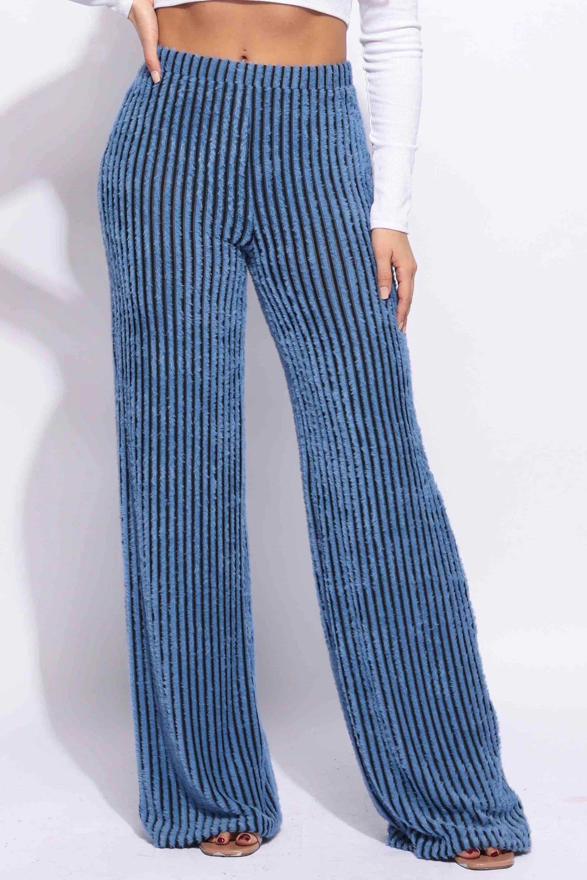 Striped wide leg pants sold by Bogomore