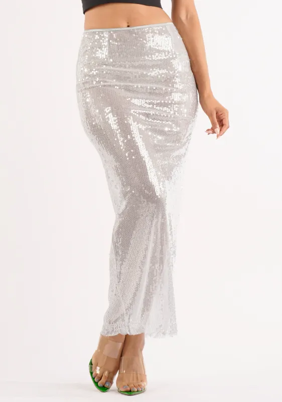 Sequin maxi skirt sold by Bogomore
