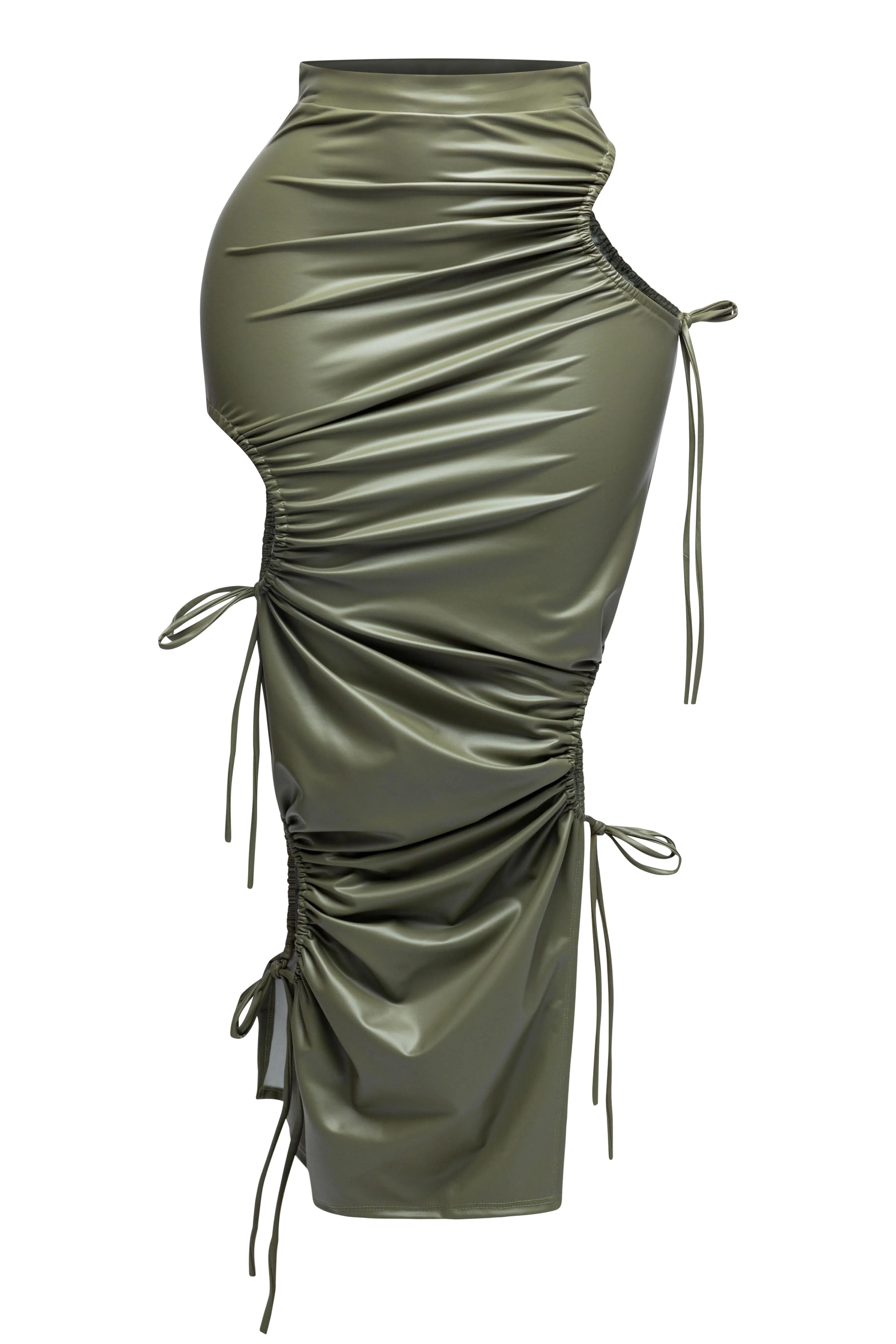 Cut out detailed PU maxi skirt sold by Bogomore product image thumbnail 5