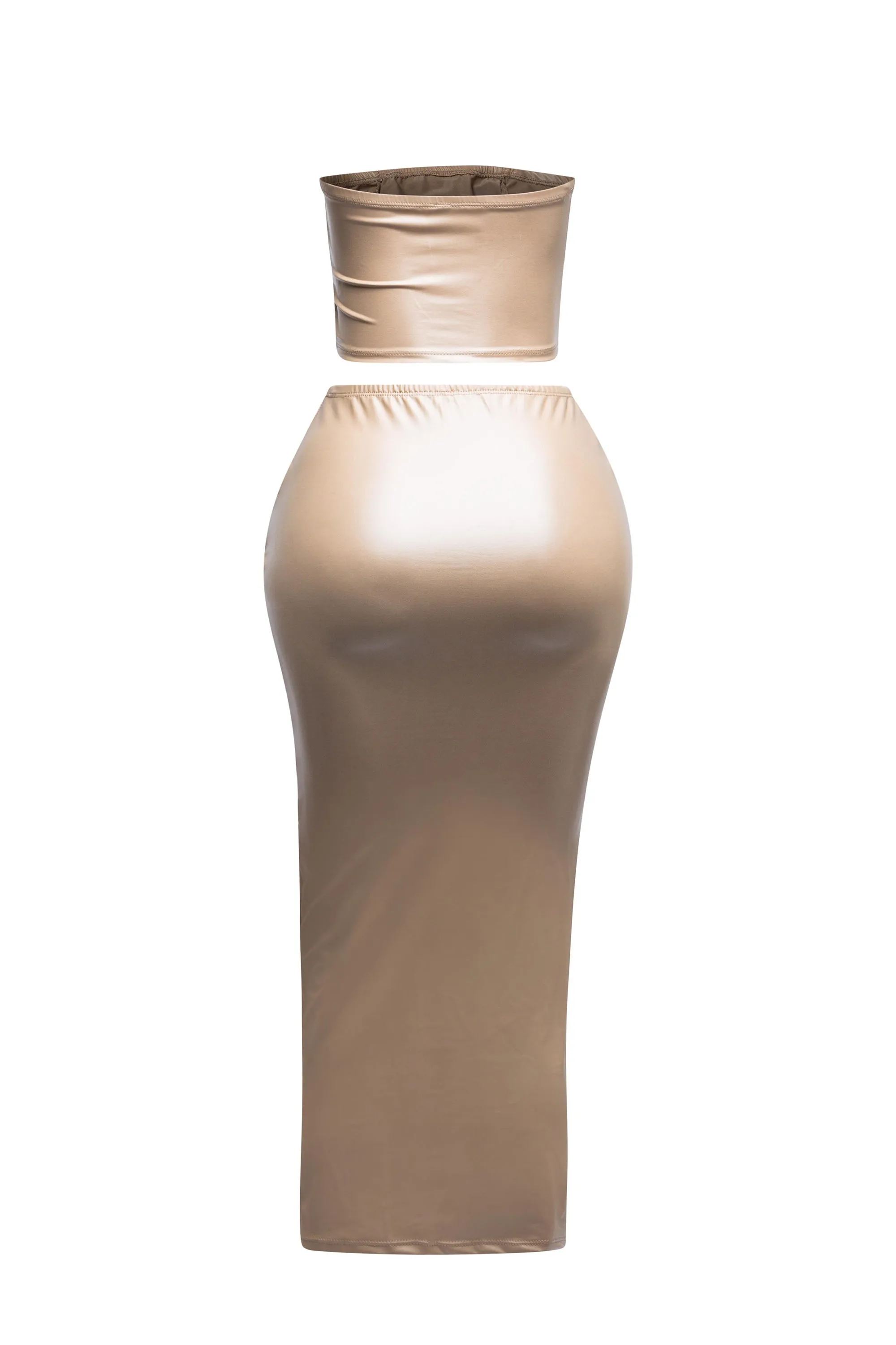 Lace up detailed tube top and maxi skirt set sold by Bogomore product image thumbnail 2