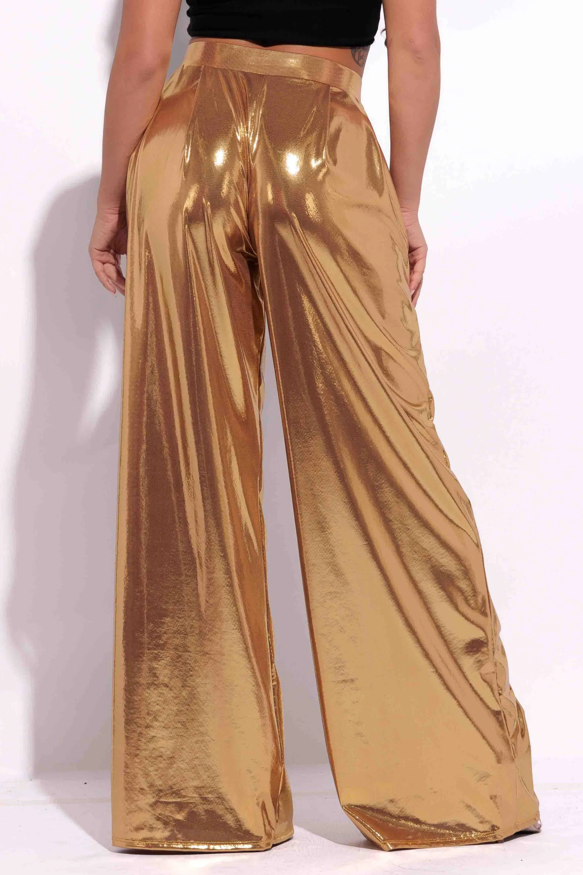 Metallic wide leg pants sold by Bogomore product image thumbnail 3