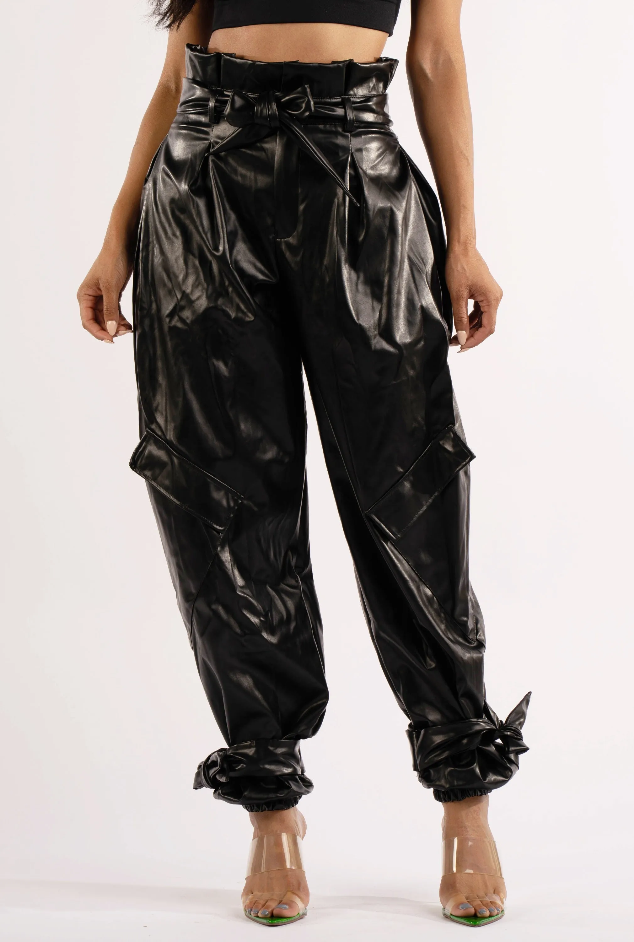 Metallic PU Jogger Pants sold by Bogomore product image thumbnail 5