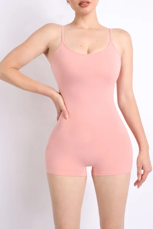 Spaghetti strap basic romper sold by Bogomore