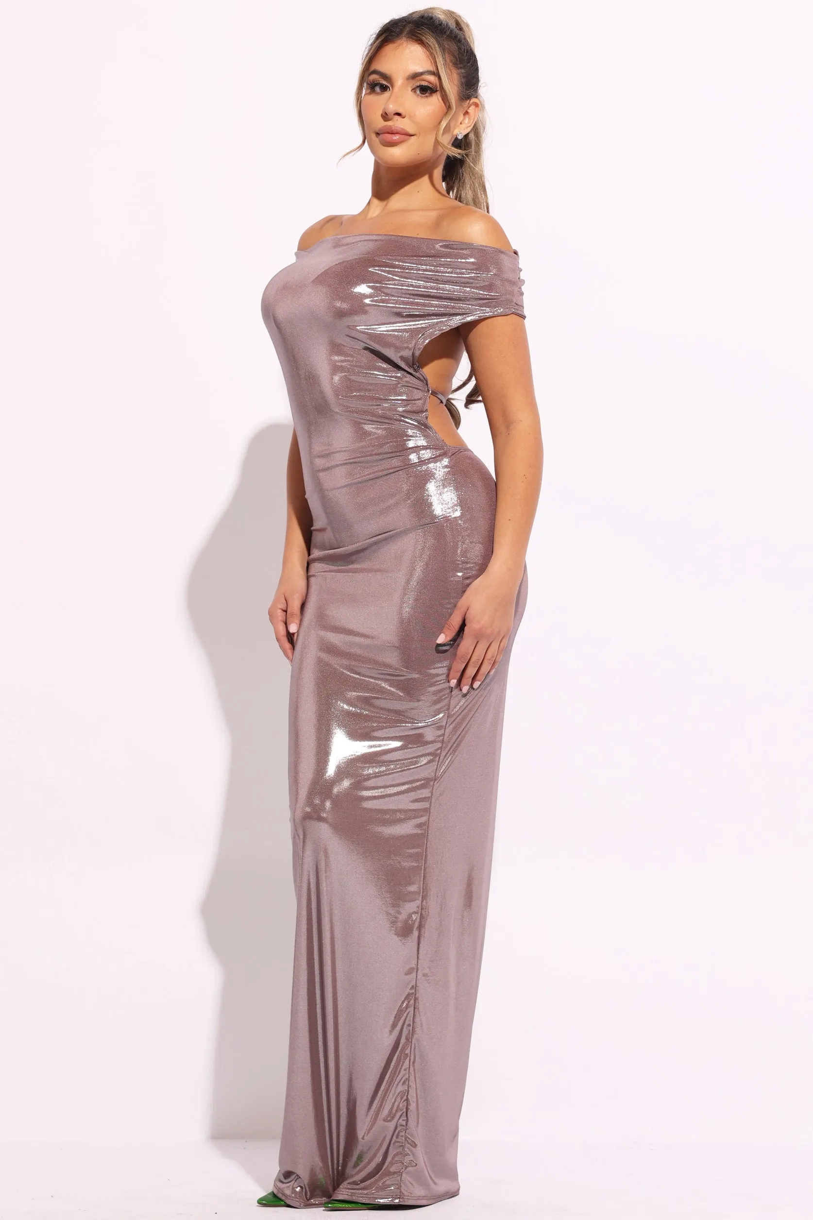 Off shoulder maxi dress sold by Bogomore product image thumbnail 2